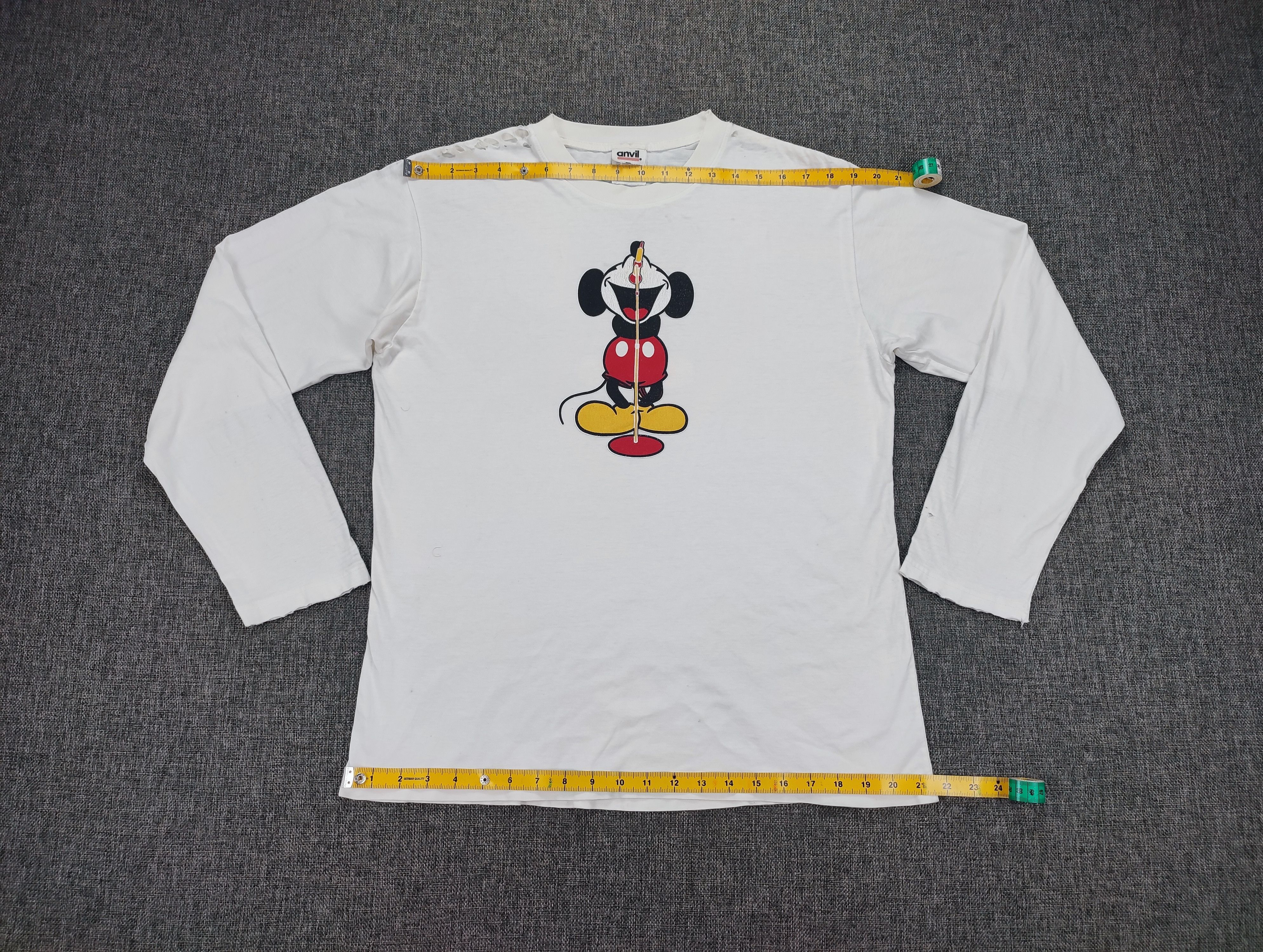 Mickey Mouse × Vintage Grunge Design Mickey Mouse Liam Gallagher Singing Pose Tee Size US XL / EU 56 / 4 - 4 Thumbnail