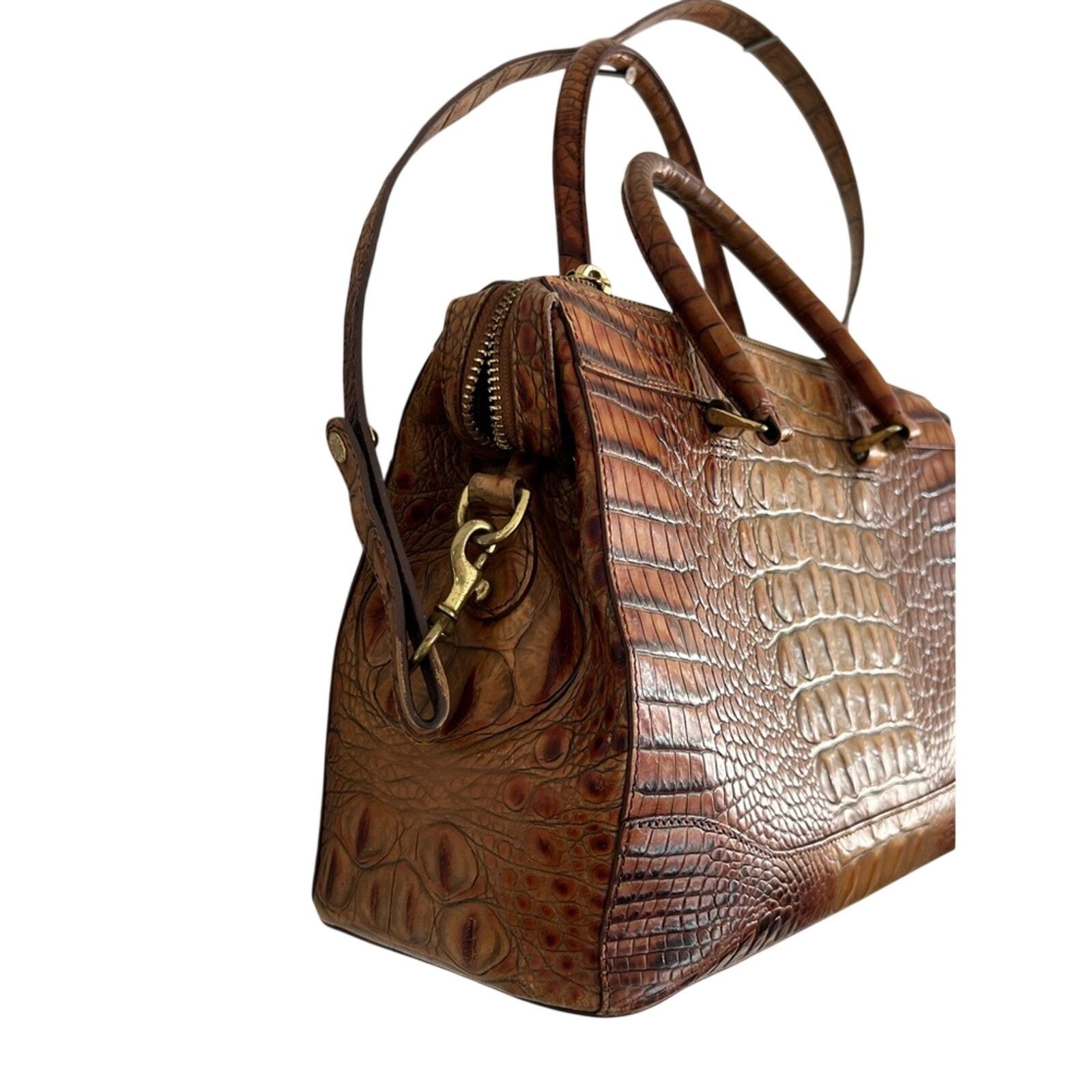BRAHMIN Vtg Brahmin Stacy Toasted Melbourne Crossbody Bag Croc Size ONE SIZE - 2 Thumbnail