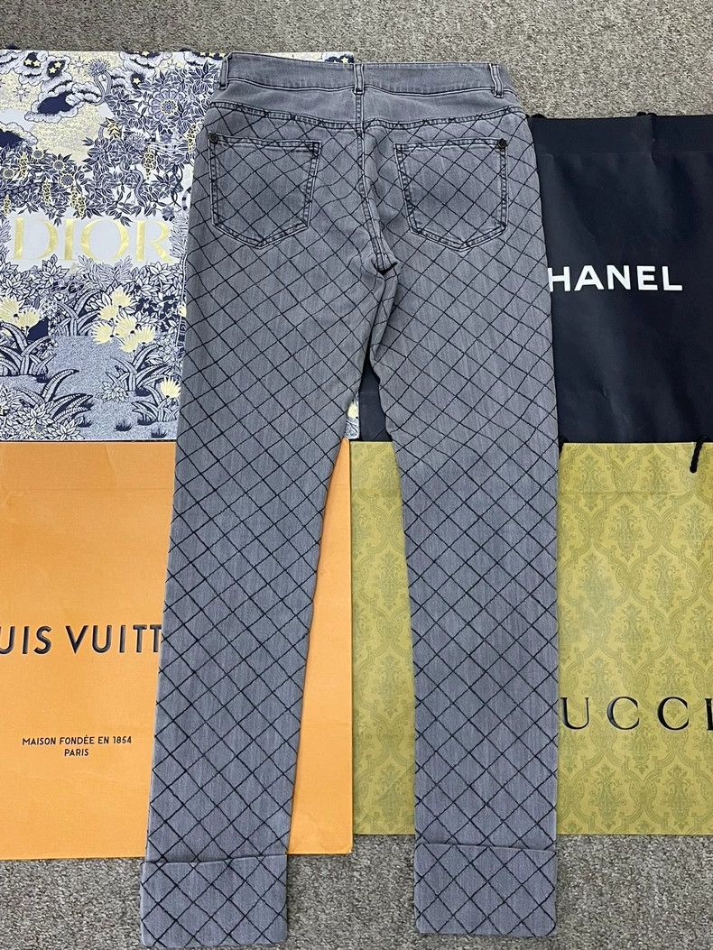 Chanel chanel 10A light grey plaid jeans Size 25" / US 0 / IT 36 - 3 Thumbnail