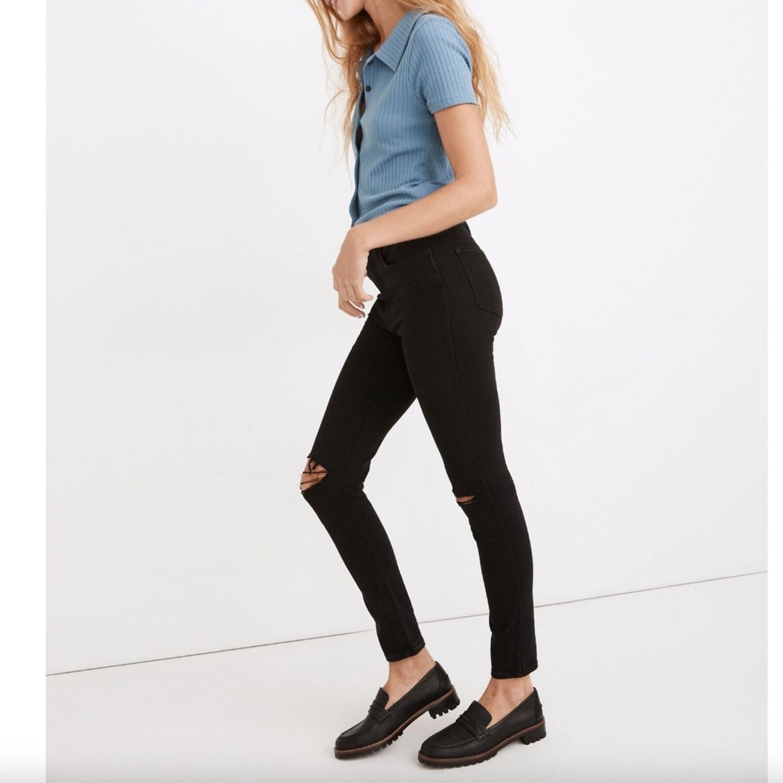 Madewell Madewell Women's 10" Roadtripper Soft Distressed Jeans - 26P Size 26" / US 2 / IT 38 - 3 Thumbnail