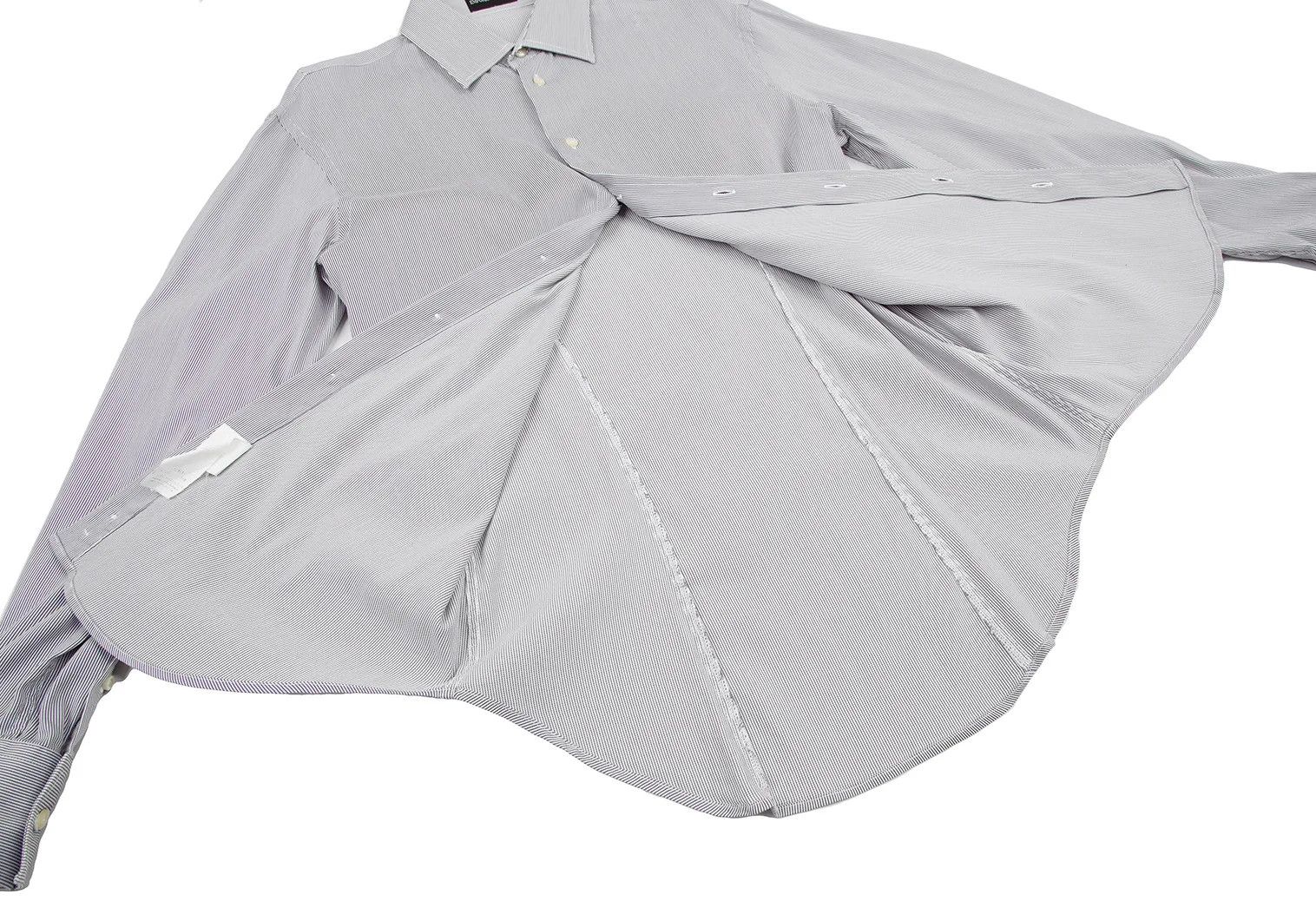 Emporio Armani Striped Shirt in White and Gray, Size 41 Size US M / EU 48-50 / 2 - 10 Thumbnail