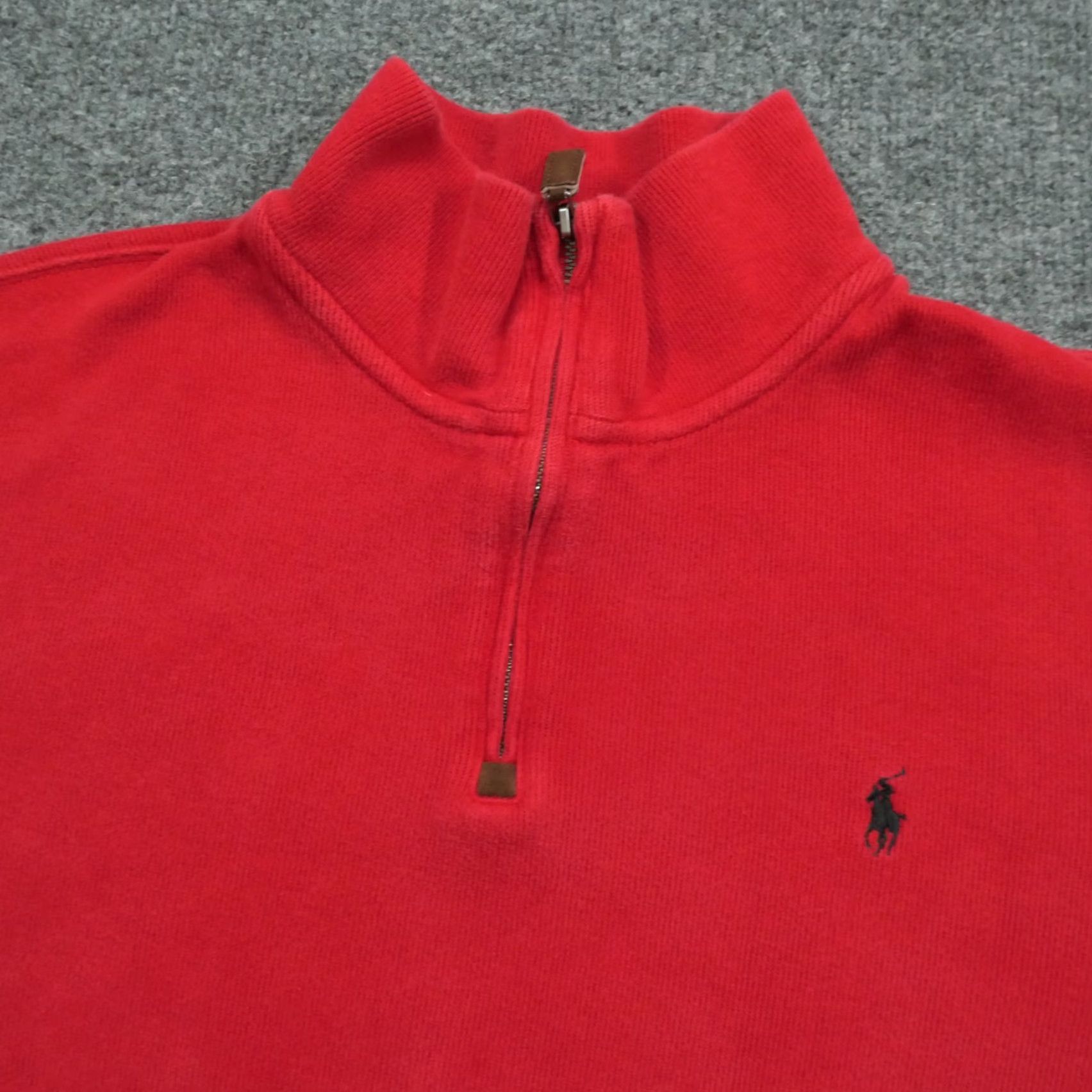 Ralph Lauren VINTAGE Ralph Lauren Sweater Mens XL Red Mock Neck Cotton Pullover Golf Pony Embroidered Size US XL / EU 56 / 4 - 3 Thumbnail
