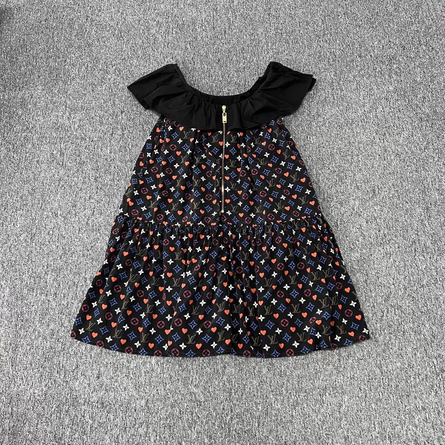 Louis Vuitton LV Ruffle Silk Monogram All-Over Print Dress 36 Size XS / US 0-2 / IT 36-38 - 2 Thumbnail