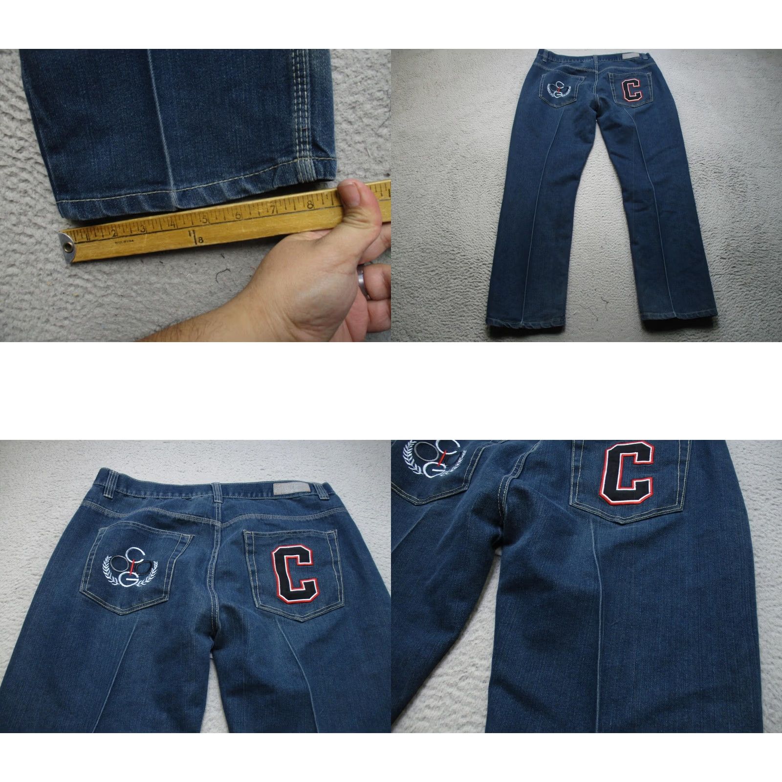 Coogi Coogi Jeans Mens 42x32 Blue Relaxed Straight Denim Embroidered Back C Pockets Size US 42 / EU 58 - 8 Thumbnail