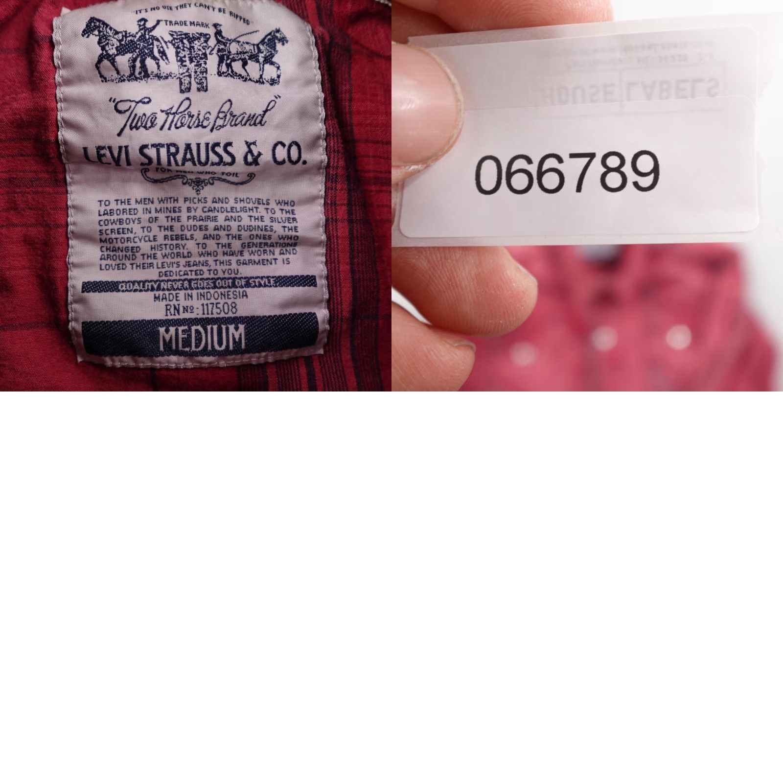 Levi's Levis Men Shirt Medium Red Plaid Western Pearl Snap Rodeo Frontier Country Ranch Button-Up Collared Neckline Snap Size US M / EU 48-50 / 2 - 8 Thumbnail