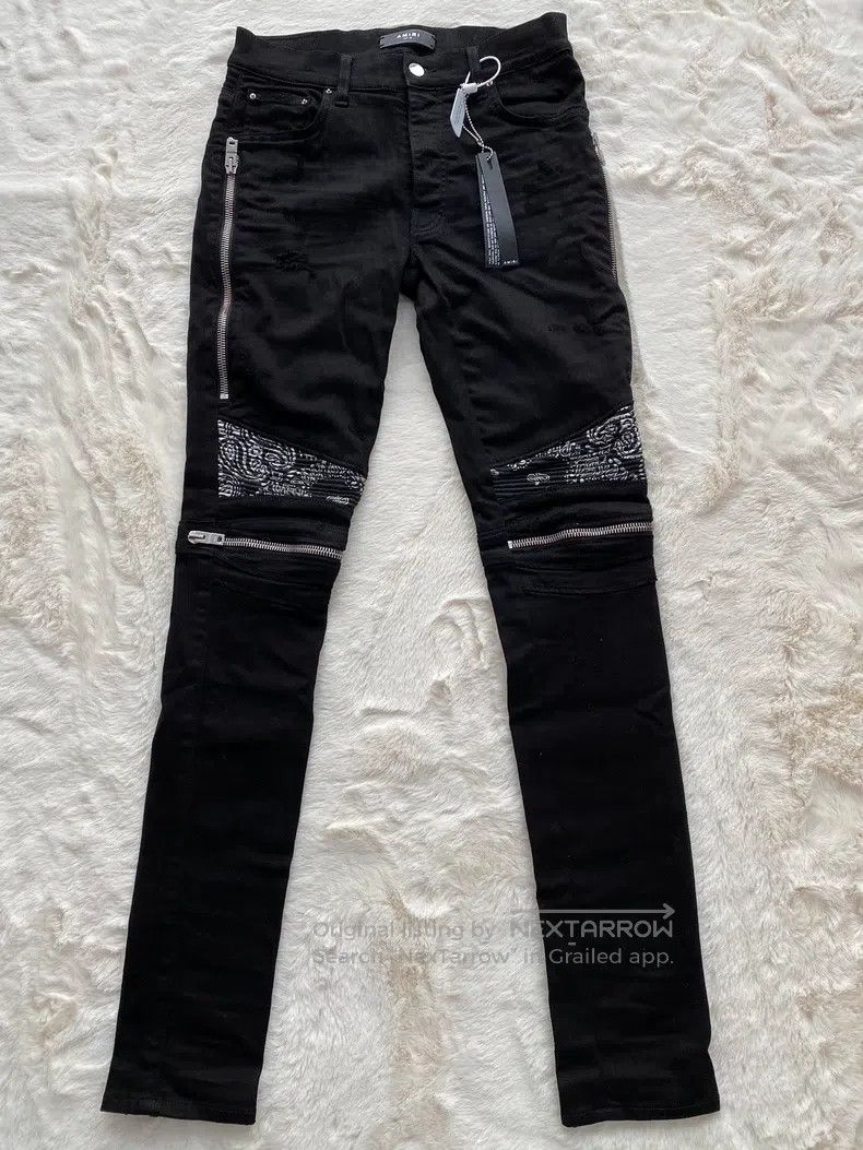 Amiri Amiri Size 30 Black cashew flower mx2 jeans Size US 30 / EU 46 - 1 Thumbnail