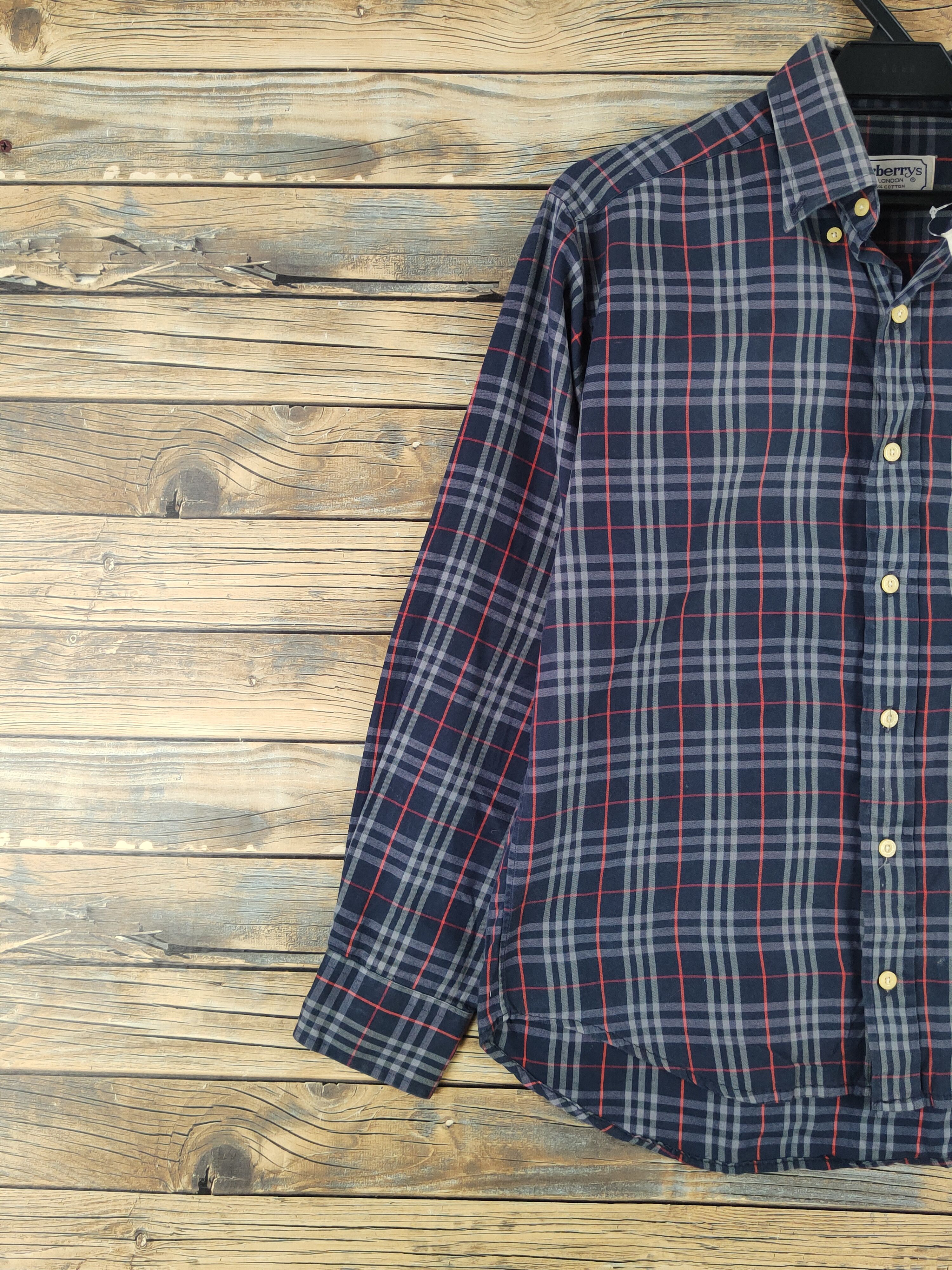 Burberry DLL Burberrys Navy Button Ups Shirts #023 Size US M / EU 48-50 / 2 - 4 Thumbnail