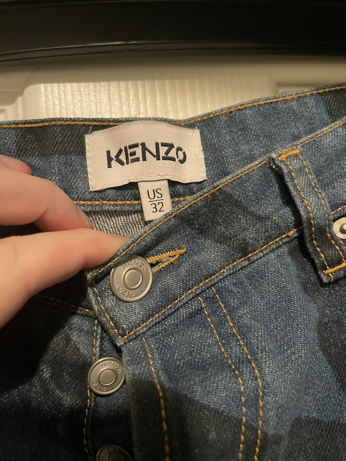 Kenzo K Tiger Print Cotton Denim Jeans Size US 32 / EU 48 - 5 Thumbnail