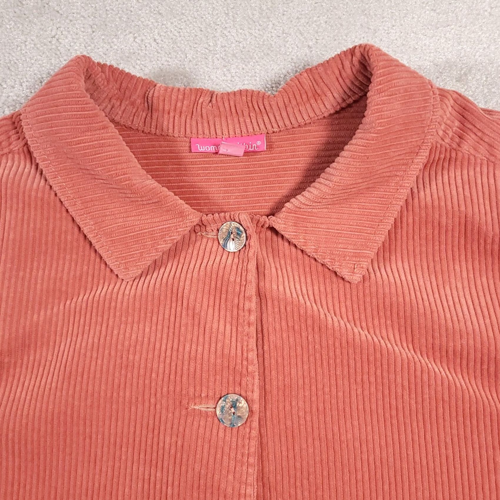 Vintage VINTAGE Woman Within Shacket Women's Plus 3X Pink Corduroy Coat Chore Jacket Lagenlook Shacket Size XXL / US 16-18 / IT 52-54 - 4 Thumbnail