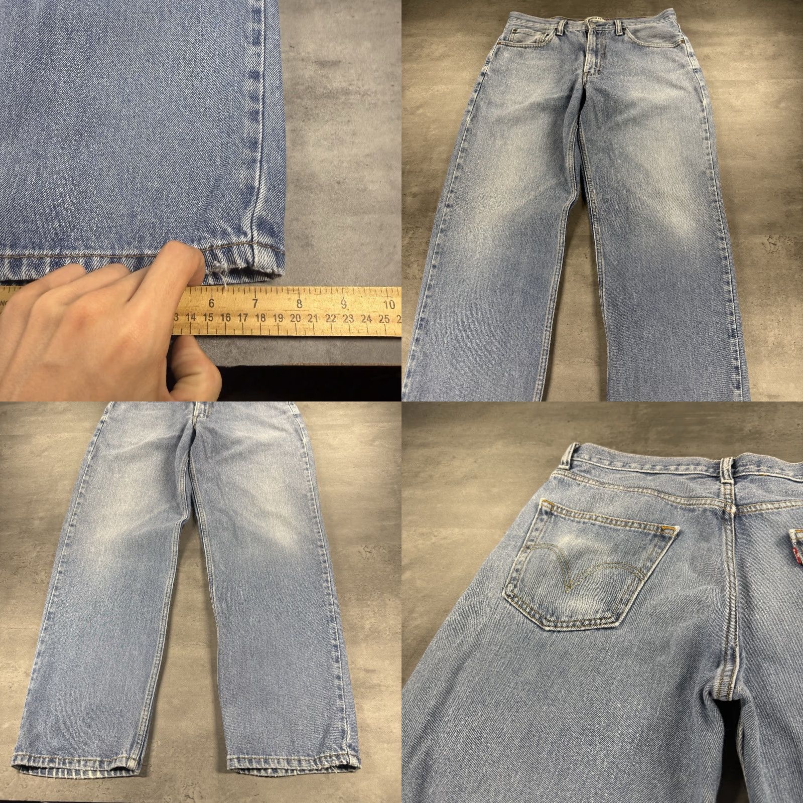 Levi's VINTAGE Levi's 550 Blue Jean 34x32 34x31 Relaxed Straight Denim 90s Mens Jeans Size US 34 / EU 50 - 8 Thumbnail