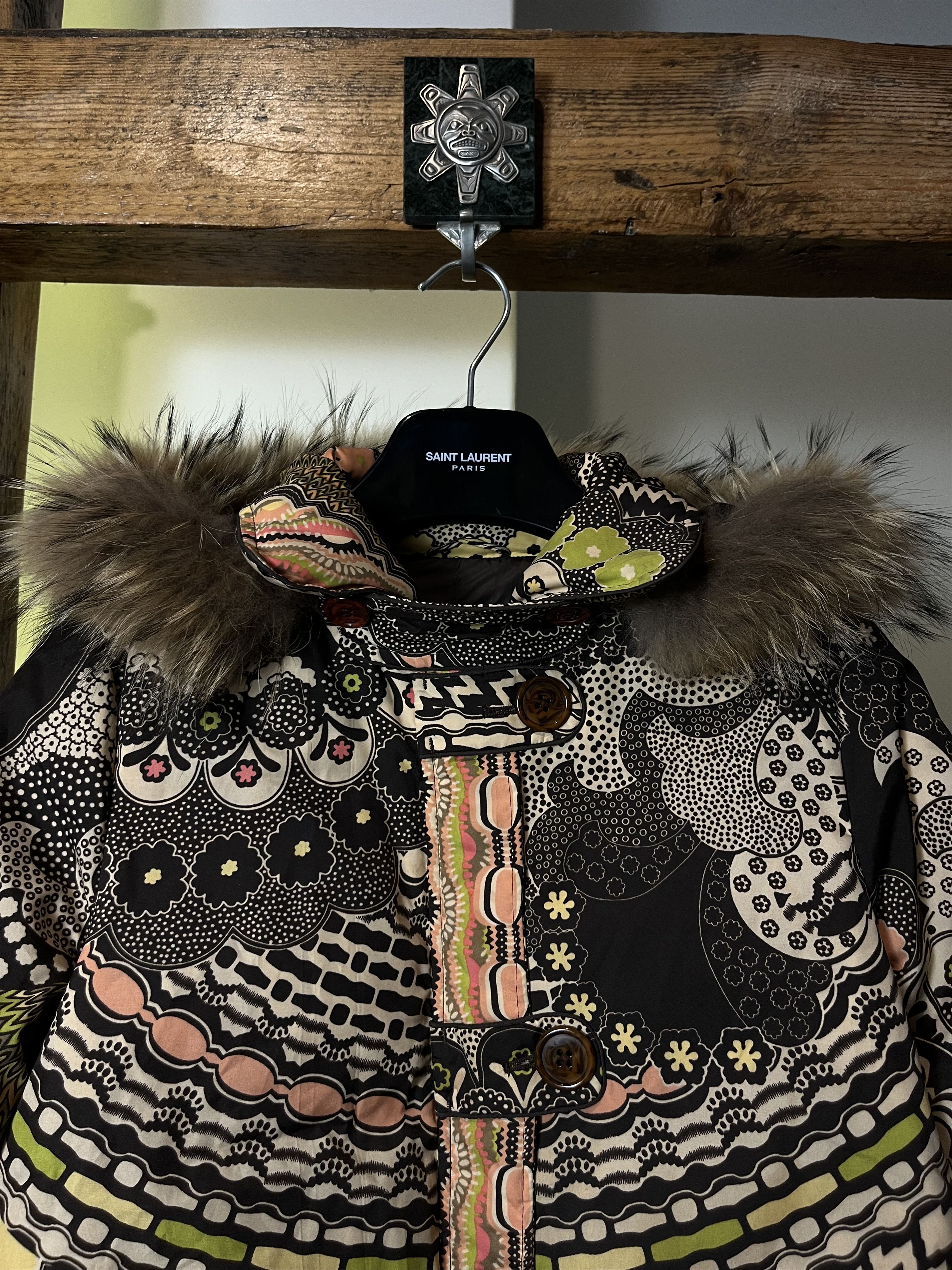 Missoni × Vintage Vintage M Missoni Down Puffer Coat Abstract Floral Pattern Size M / US 6-8 / IT 42-44 - 4 Thumbnail