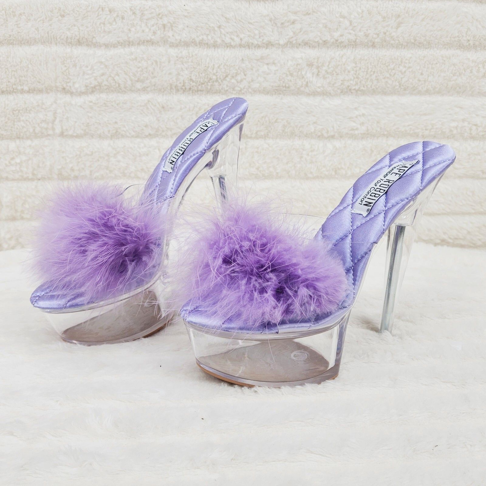 Other Maren Marabou Feather Slip On Platform 6" Stiletto Heel Shoe Size US 6 / IT 36 - 1 Thumbnail