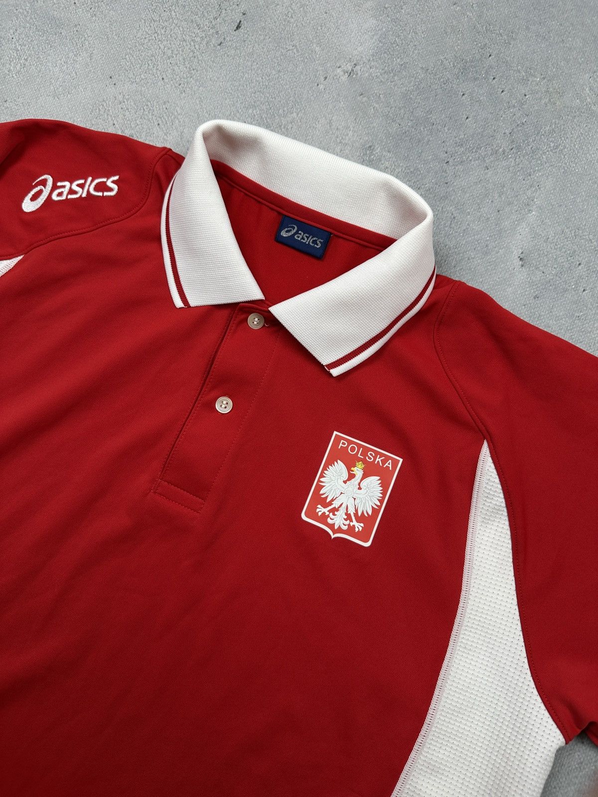 Asics Vintage Asics Poland Olympic Team Beijing 2008 Eagle Crest Size US L / EU 52-54 / 3 - 6 Thumbnail