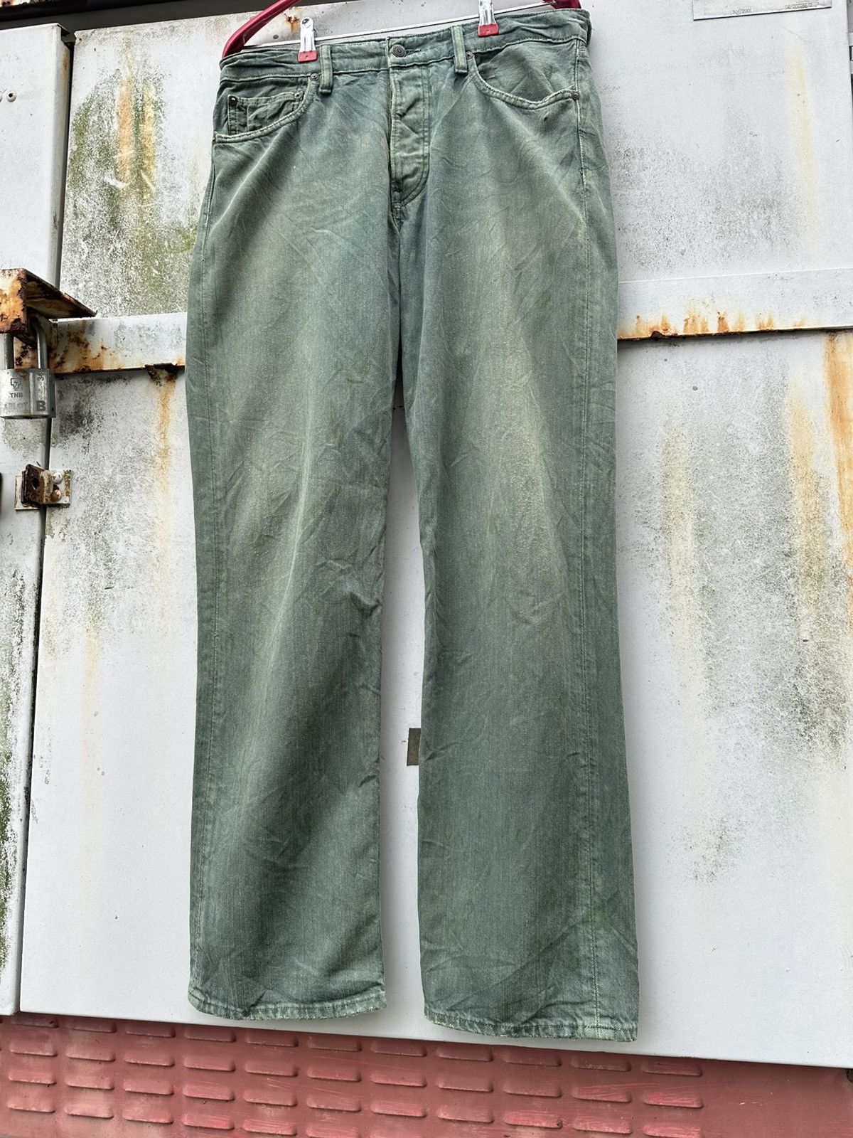 Ralph Lauren THRASHED Vintage RALPH LAURENT Faded Green Baggy Jeans Size US 32 / EU 48 - 9 Thumbnail