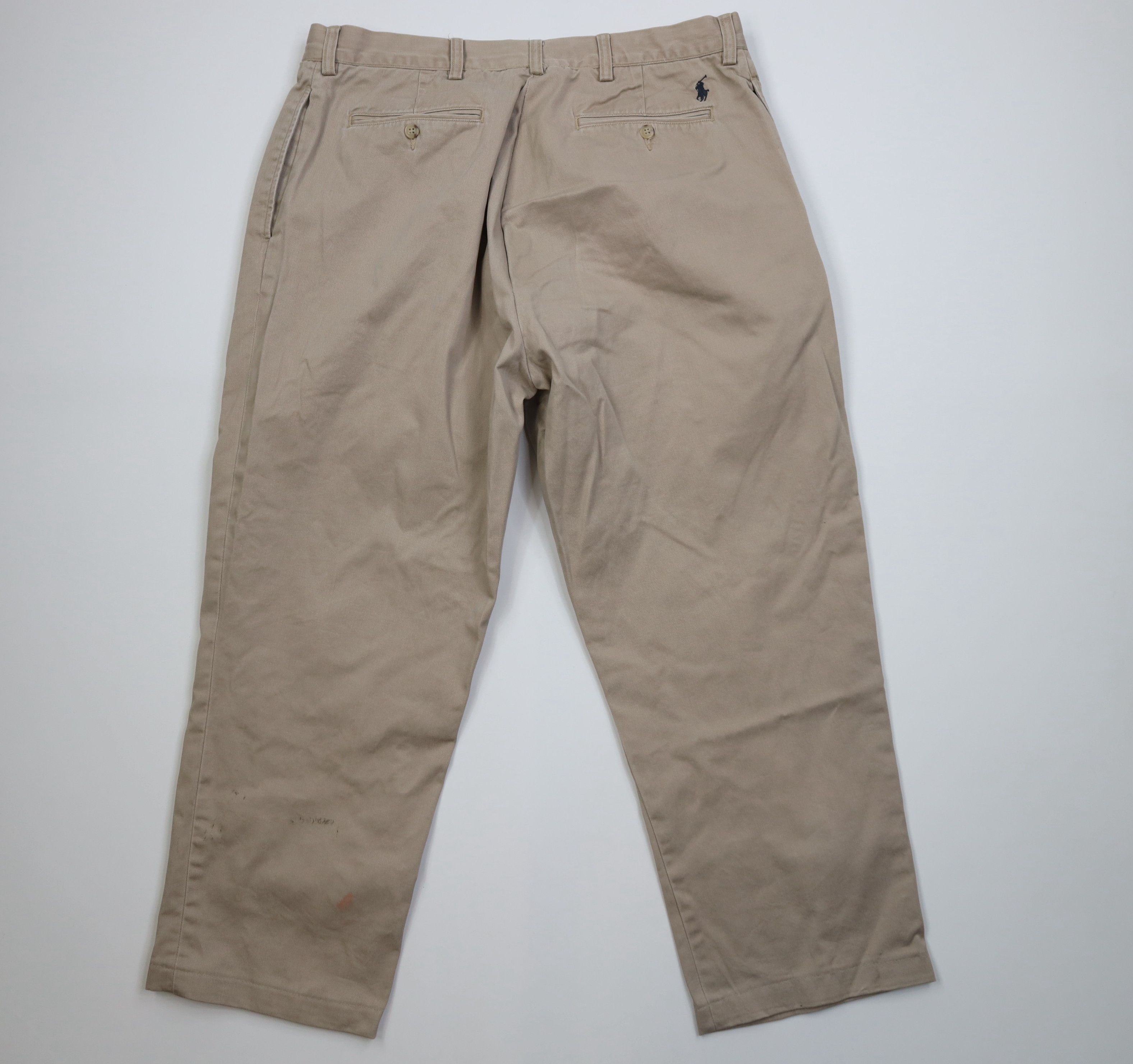 Ralph Lauren Vinage 90s Ralph Lauren Wide Leg Chino Pants Beige Cotton Size US 36 / EU 52 - 10 Thumbnail
