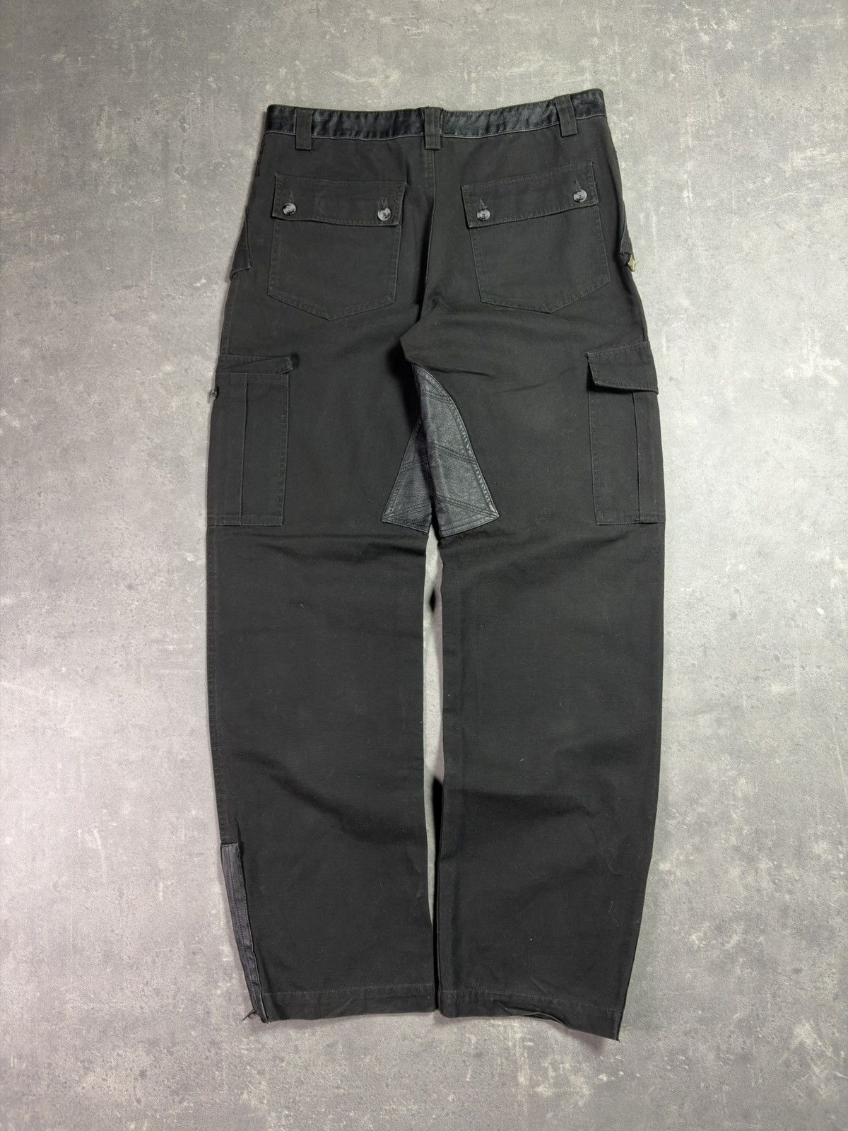 Roberto Cavalli Class Roberto Cavalli Leather Elements Cargo Denim Jeans 32 Size US 32 / EU 48 - 2 Thumbnail
