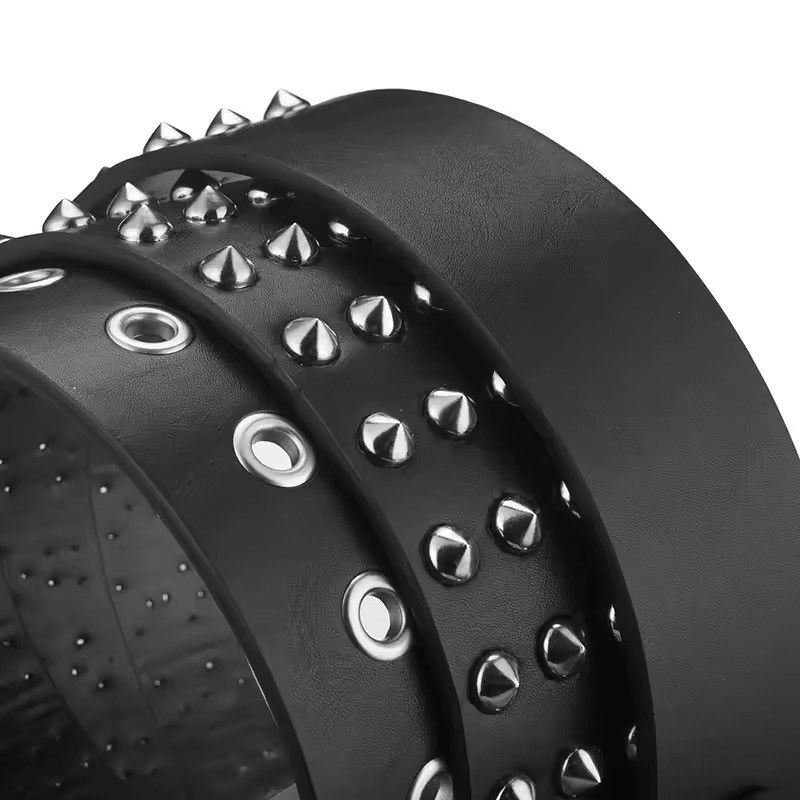 Japanese Brand Metal Rivets Pin Buckle PU Leather Belt 95 cm Size ONE SIZE - 7 Thumbnail