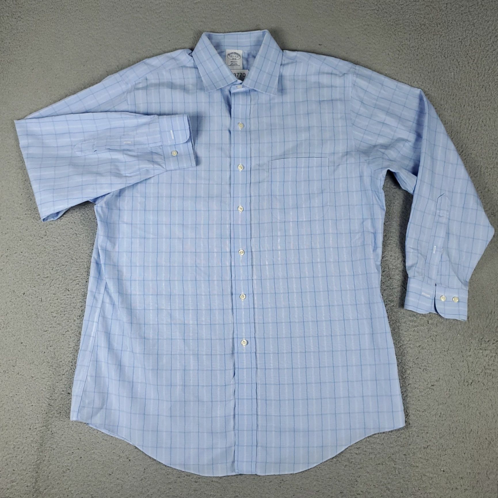 Brooks Brothers Brooks Brothers Dress Shirt Mens 16.5 Blue Plaid Long Sleeve Button Up Regular Fit Size 42R - 2 Thumbnail