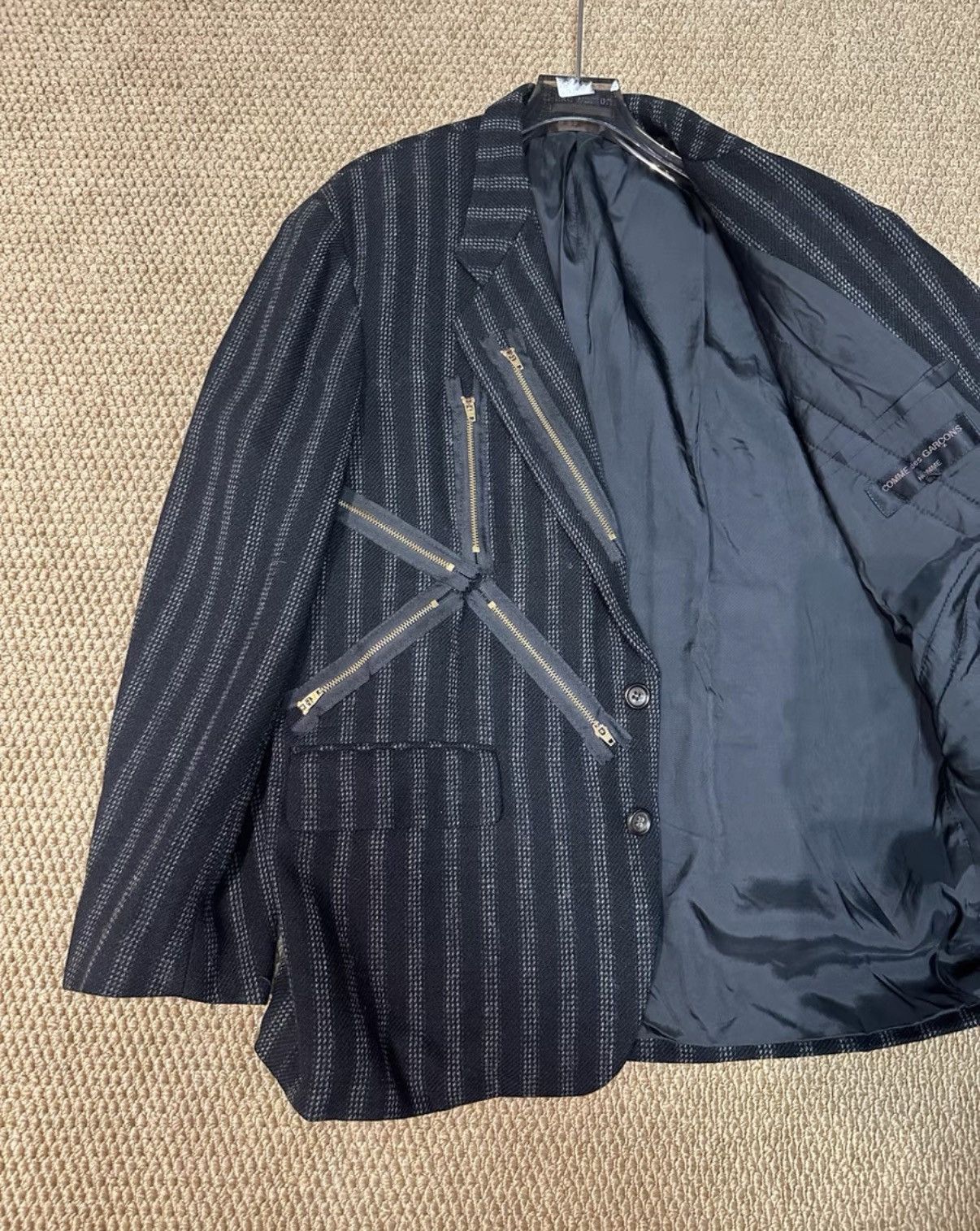 Comme des Garcons Comme des Garçons Vertical Stripe Zip Blazer K23 Size US S / EU 44-46 / 1 - 8 Thumbnail