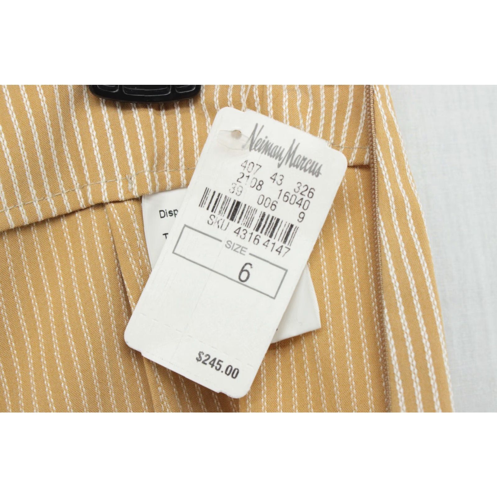 Piazza Sempione NWT Piazza Sempione Y2K Pants Womens Size 6 Beige Striped Italy Office Classic - Pants, Womens, 6, Beige, Striped, Italy, Y2K, Office, Classic, NWT Size 28" / US 6 / IT 42 - 7 Thumbnail