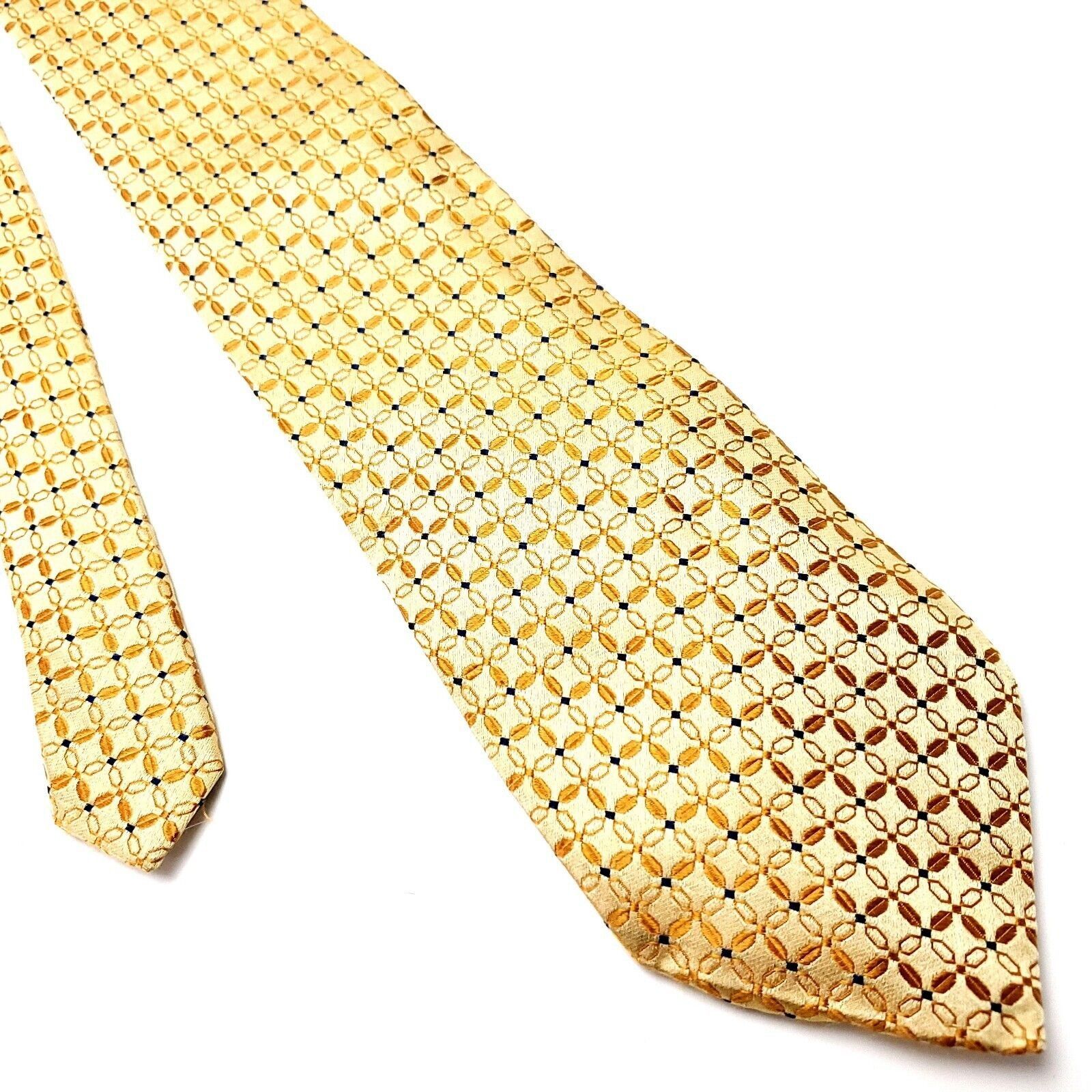 Jos. A. Bank Jos A Bank Yellow Silk Tie Woven Geometric Size ONE SIZE - 1 Thumbnail