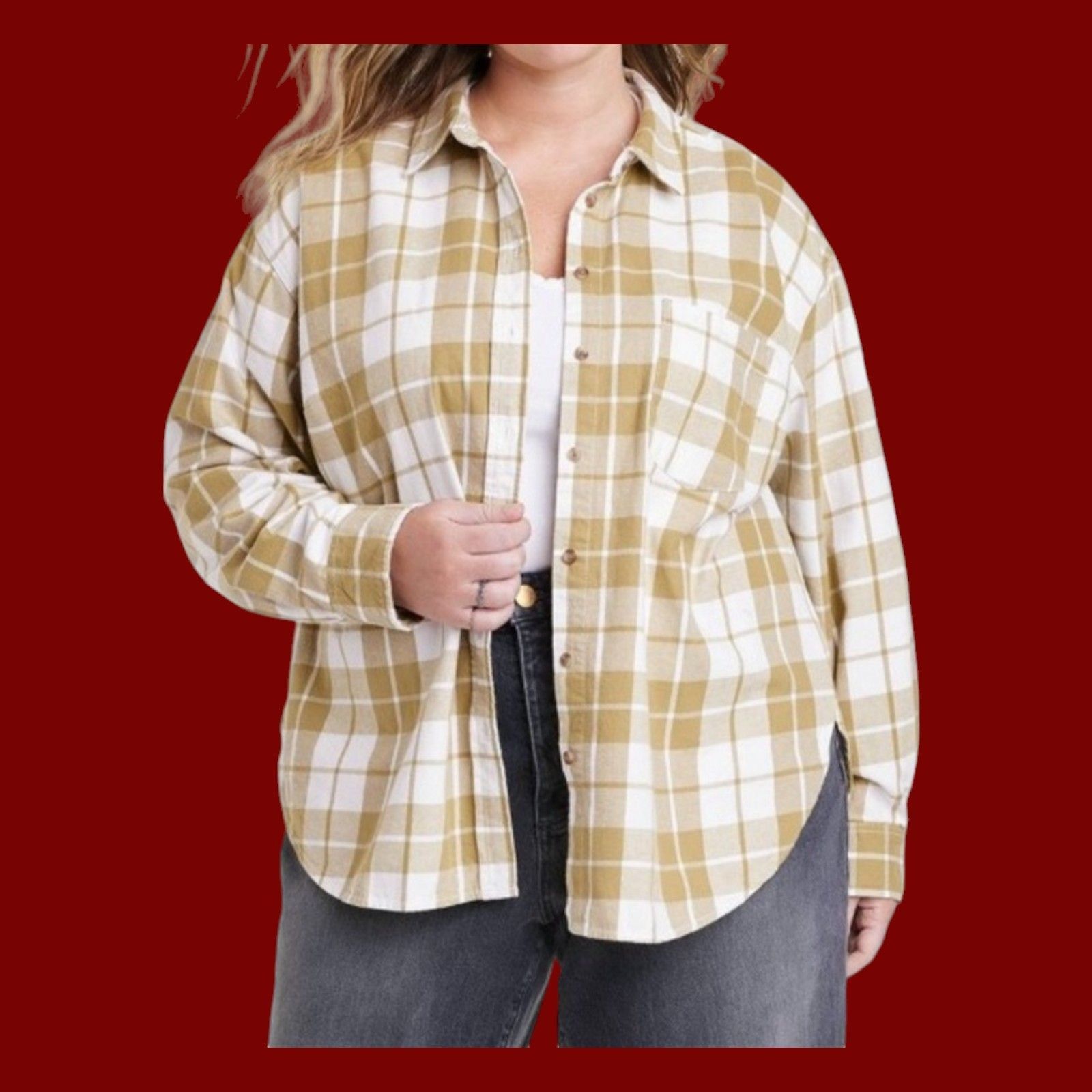 Other Universal Thread - Women's Long Sleeve Flannel Button - Down Size XL / US 12-14 / IT 48-50 - 1 Thumbnail