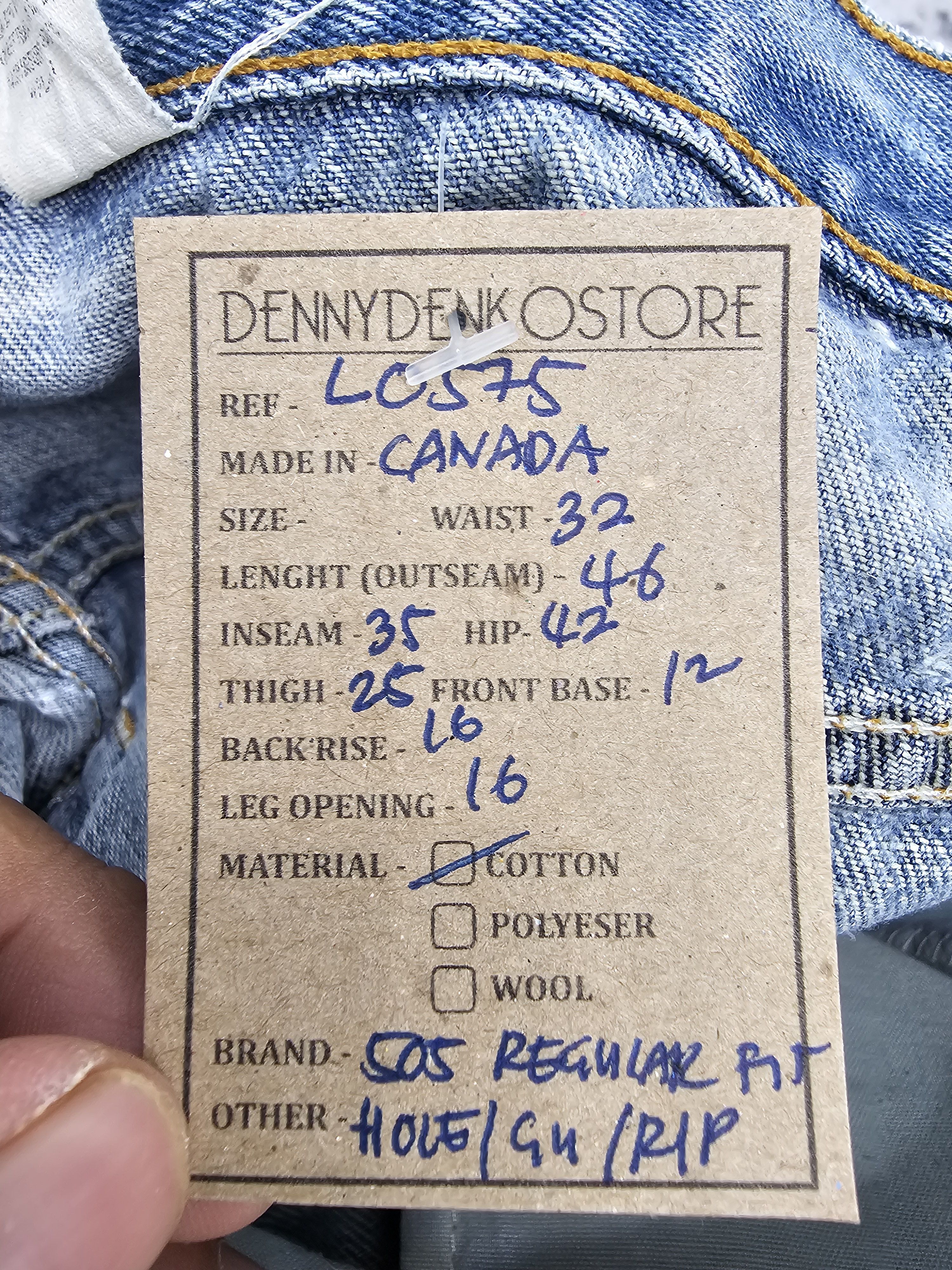 Levi's Vintage Clothing Vtg LEVIS 505 Regular Fit Faded Ripped Blue Jeans L0575 Size US 32 / EU 48 - 16 Thumbnail