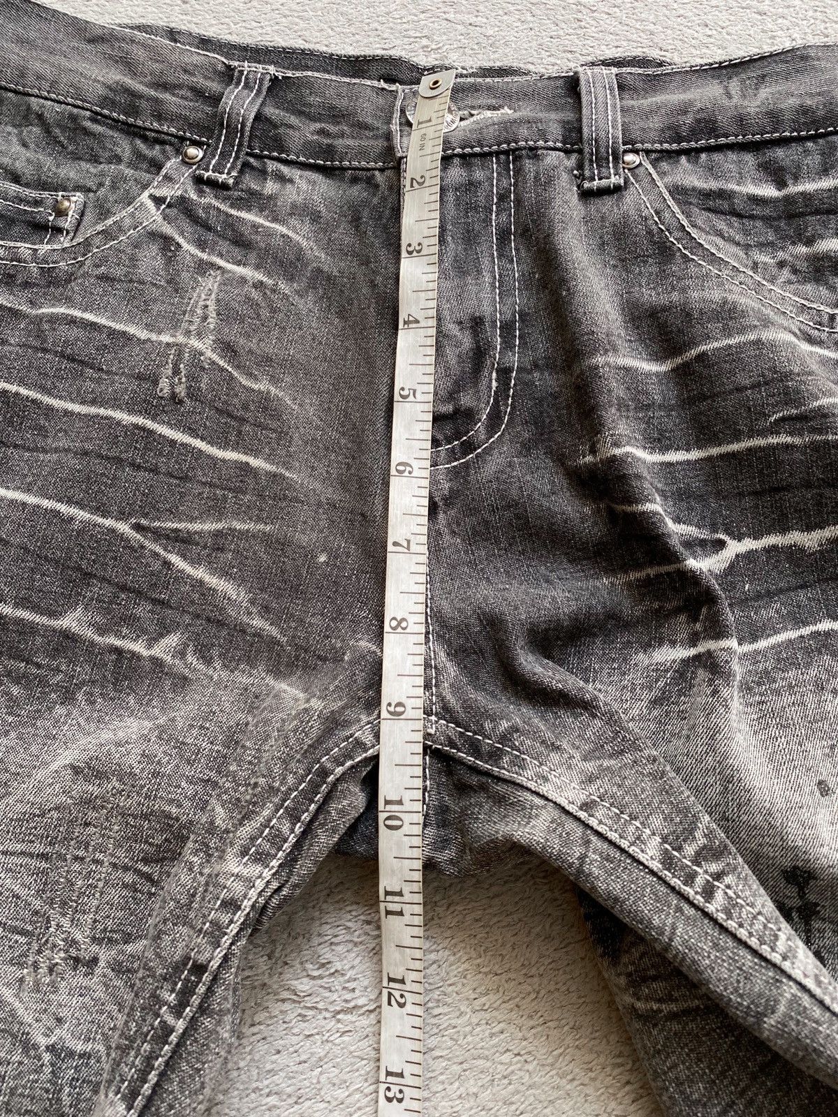 14th Addiction × If Six Was Nine × Japanese Brand Lowbox Distressed Denim Shorts Size US 32 / EU 48 - 12 Thumbnail