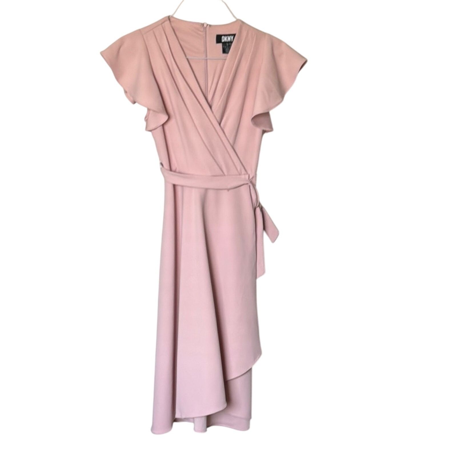 DKNY DKNY Pink Asymmetrical Wrap Sundress Size S / US 4 / IT 40 - 1 Preview