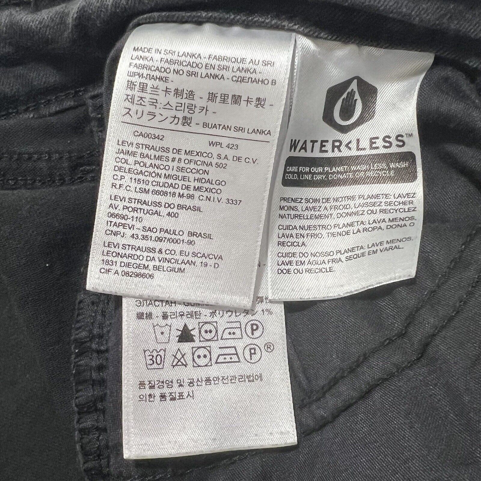 Levi's Levis 711 Skinny 32 Mid Rise Denim Stretch Jeans Black 32x30 Size US 32 / EU 48 - 11 Thumbnail