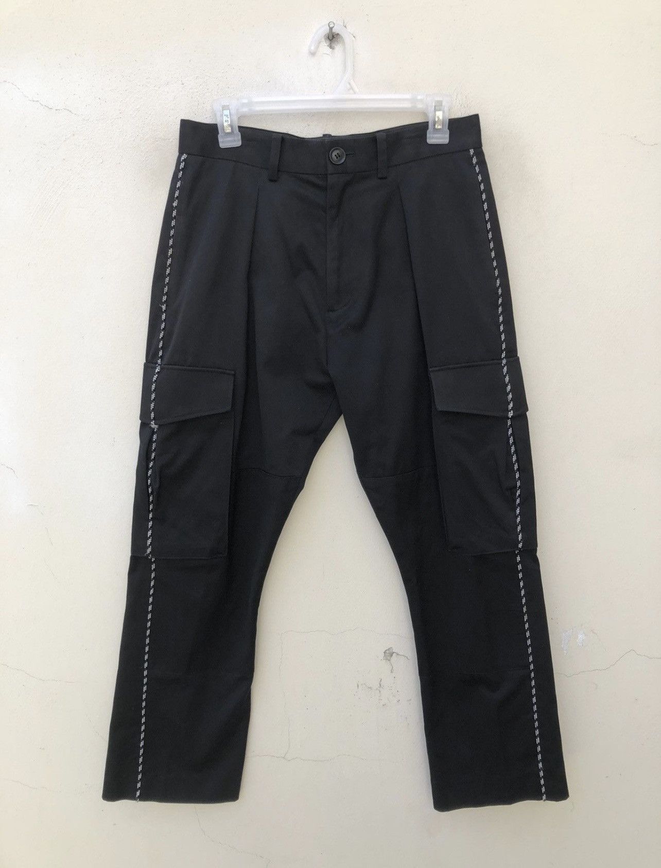 Yoshio Kubo Yoshio Kubo Japan Side Striped Cropped Cargo Trouser Pant Size US 29 - 6 Thumbnail