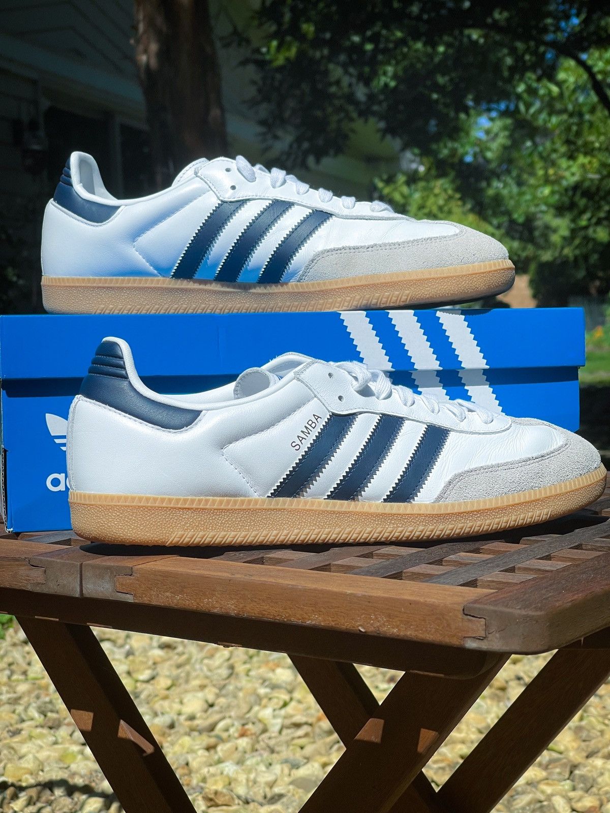 adidas gazelle silver green womens adidas Samba OG White Night Indigo Gum main image 1