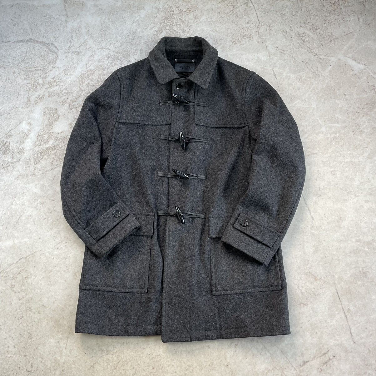 Coach Coach New York Wool Grey Perfect Heavy Duffle Pea Coat Size US L / EU 52-54 / 3 - 3 Thumbnail