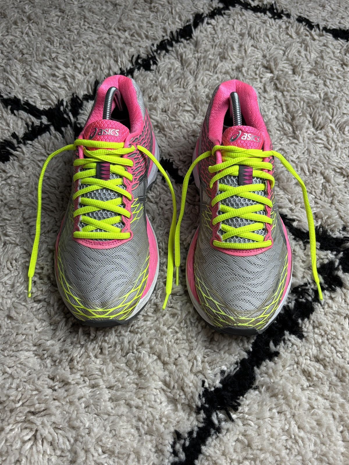 Asics Asics Gel Nimbus 18 Crazy Multicolor Pink Running Sneakers Size US 7.5 / IT 37.5 - 5 Thumbnail