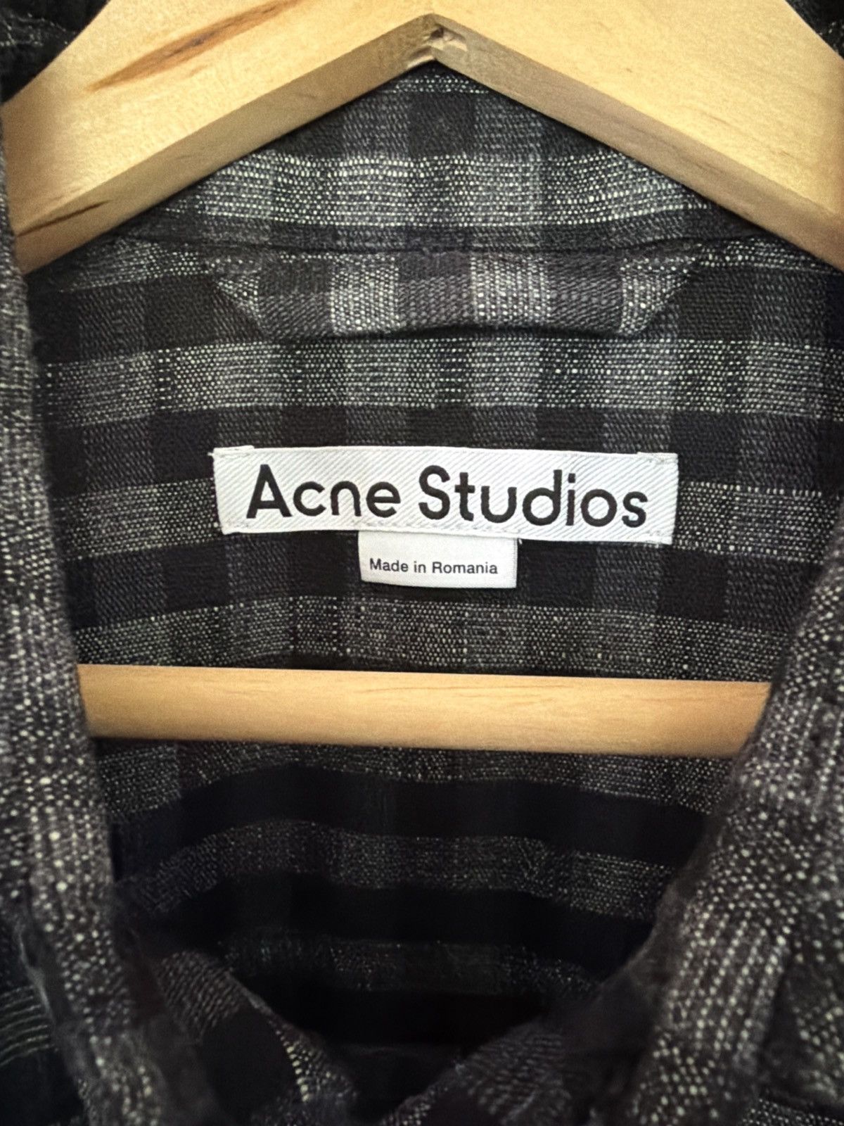 Acne Studios Acne Studios black gray check overshirt Size US L / EU 52-54 / 3 - 2 Thumbnail