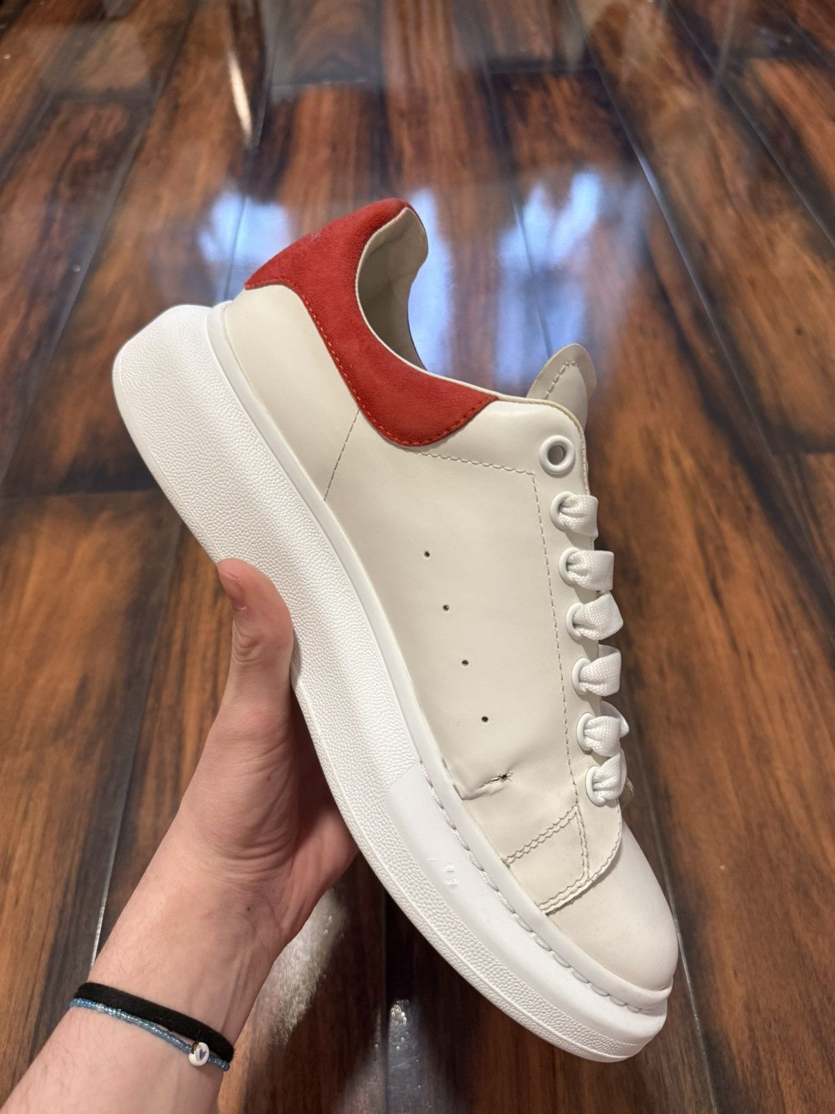Alexander McQueen Alexander Mcqueen Oversized Sneaker White Red Velvet Heel Size US 10 / EU 43 - 3 Thumbnail