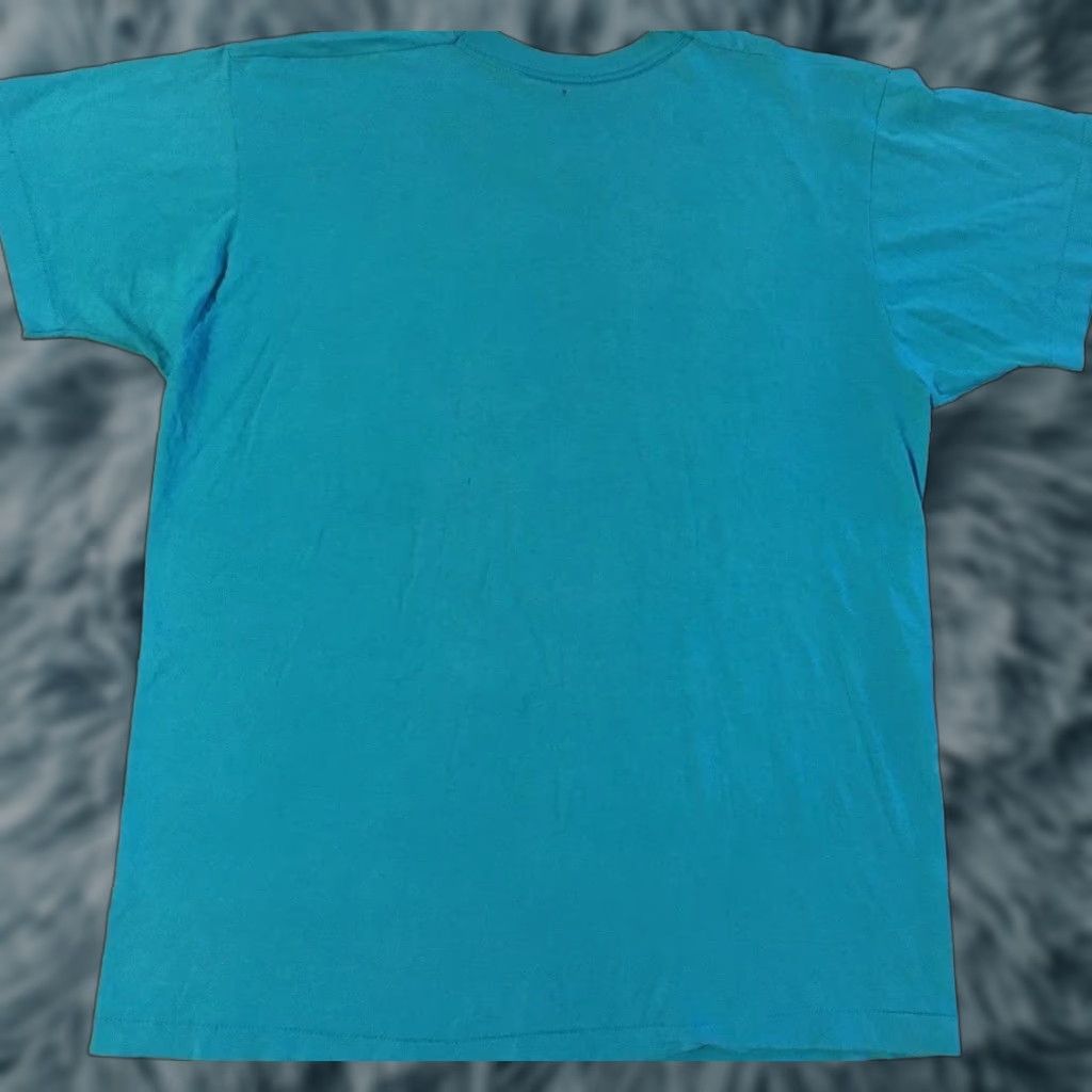 Fruit Of The Loom VINTAGE FOTL Shirt Mens L Blue 80s 90s Grunge Punk Surf Skate Distressed Single Stitch USA Made Size US L / EU 52-54 / 3 - 1 Thumbnail