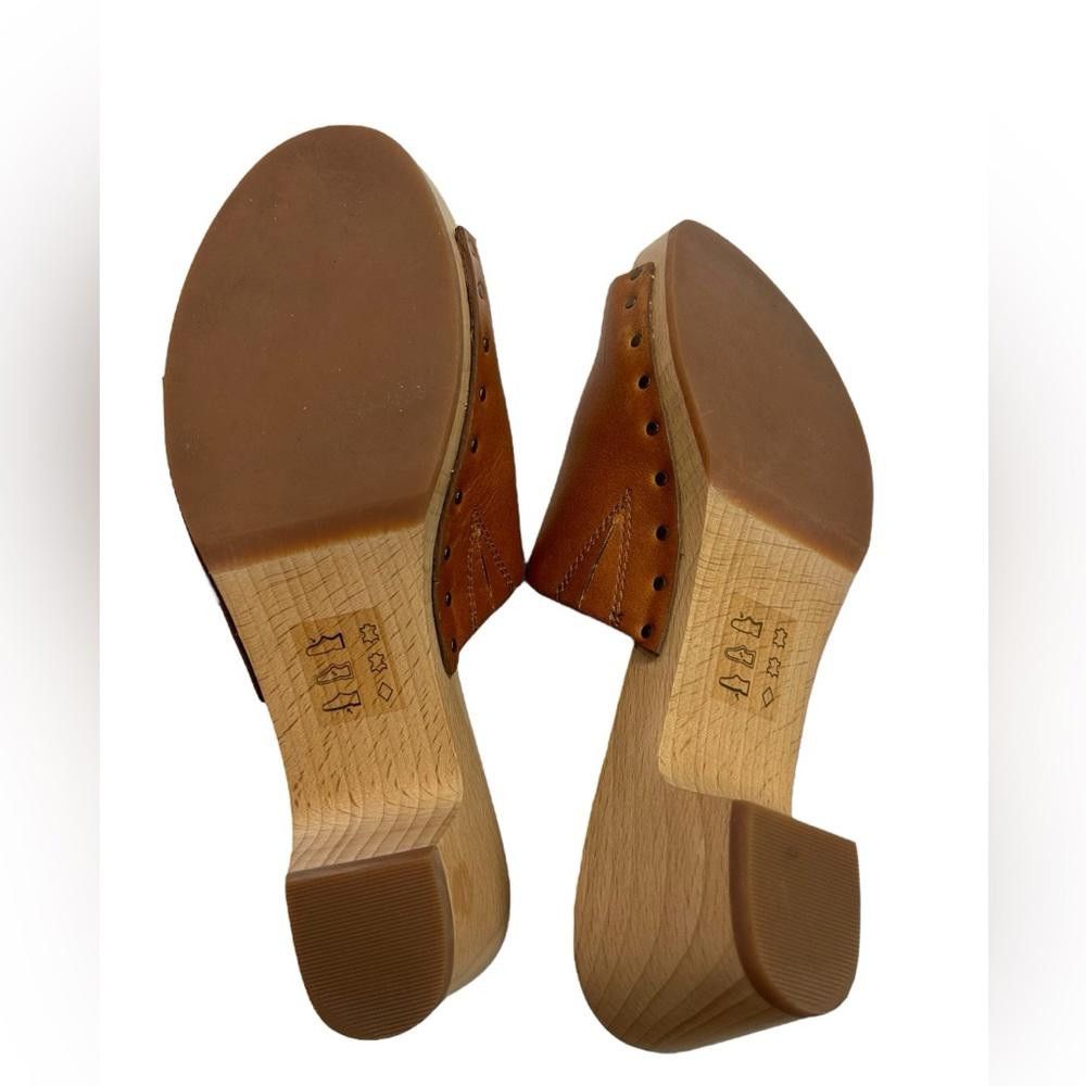 Madewell Madewell l The Evelyn Slide Leather Wooden Clog Size 6 Size US 6 / IT 36 - 9 Thumbnail