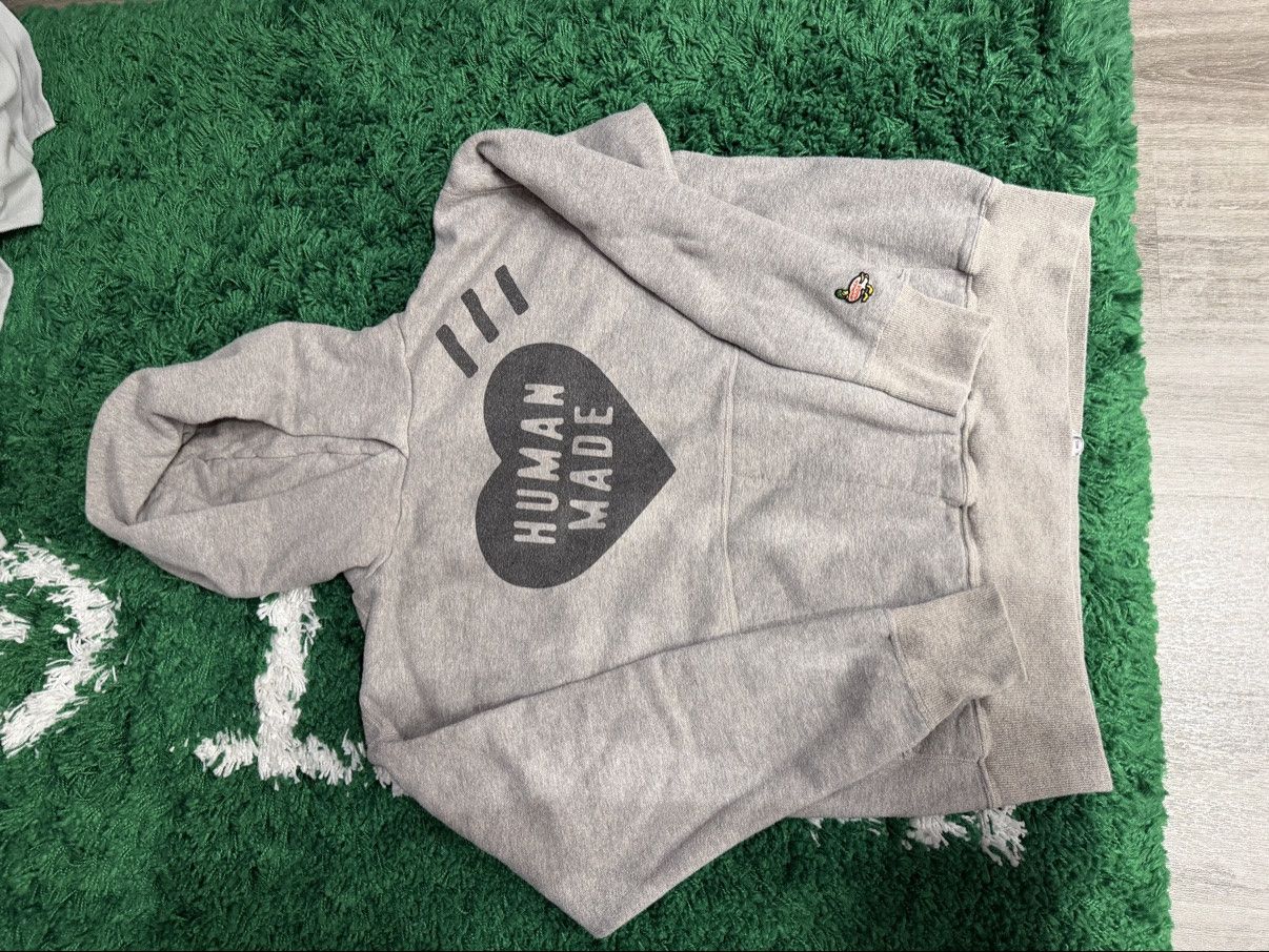 Human Made ハートロゴ パーカー グレー Human Made Human Made Gray Heart Camo Zip Hoodie | Grailed
