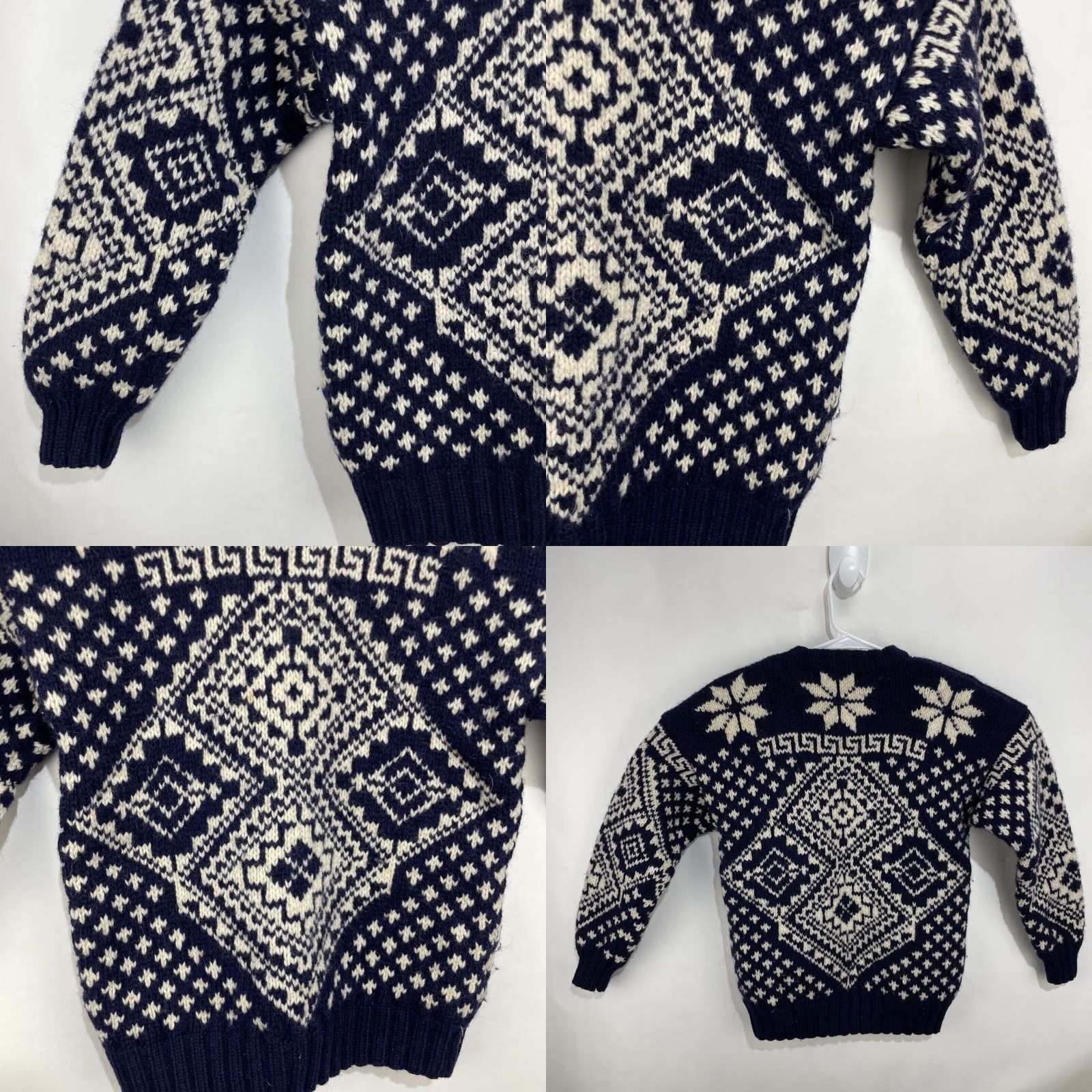Gap VINTAGE Gap Clothing Co Sweater Wool Blue & White Fair Isle Ski Pullover Women M Crew Neck Geometric Christmas Retro 80s Ski Girls Ladies Size M / US 6-8 / IT 42-44 - 8 Thumbnail