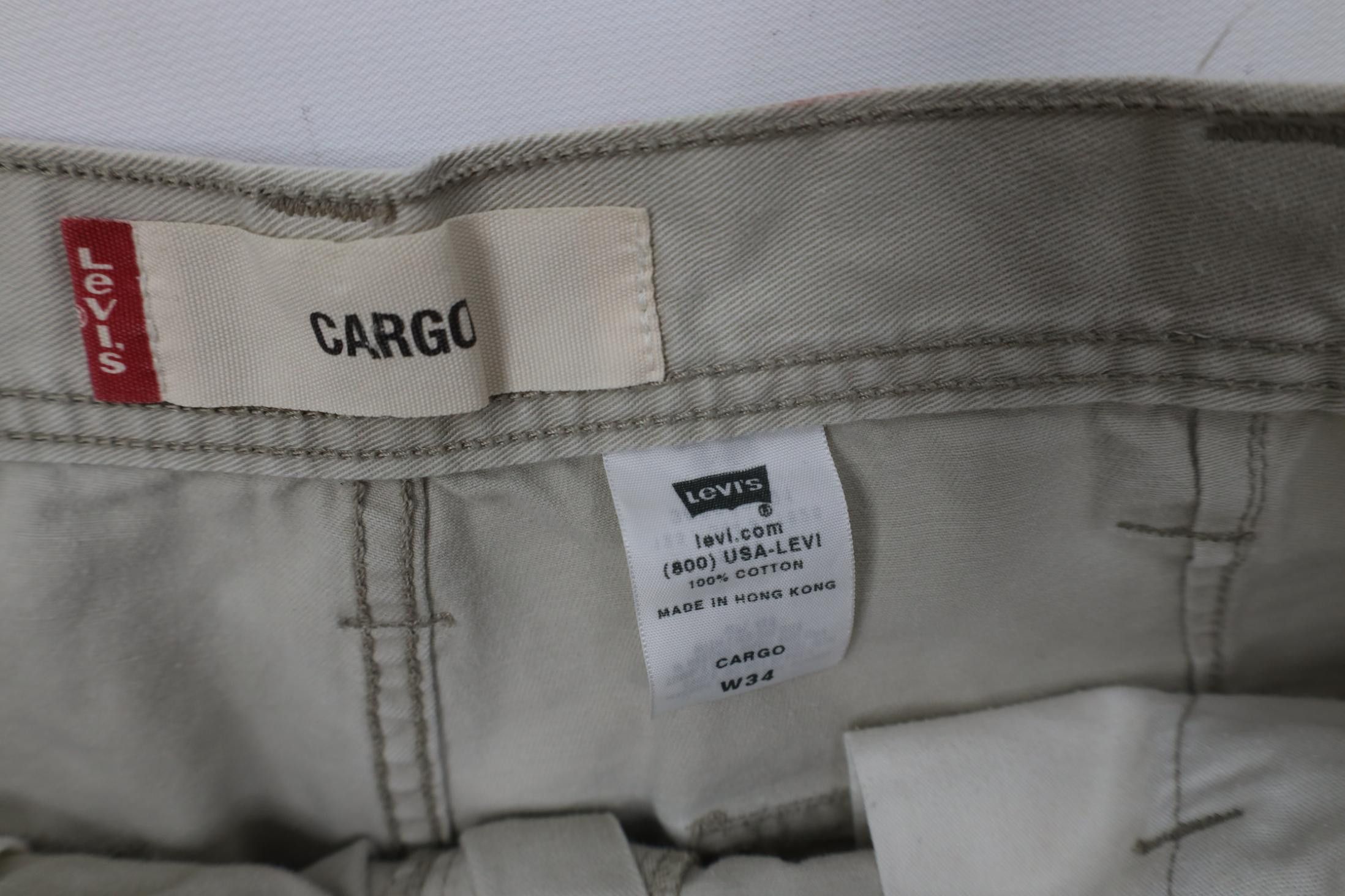 Levi's Vintage Y2K 2004 Levis Baggy Fit Cargo Shorts Beige Khaki Size US 34 / EU 50 - 6 Thumbnail