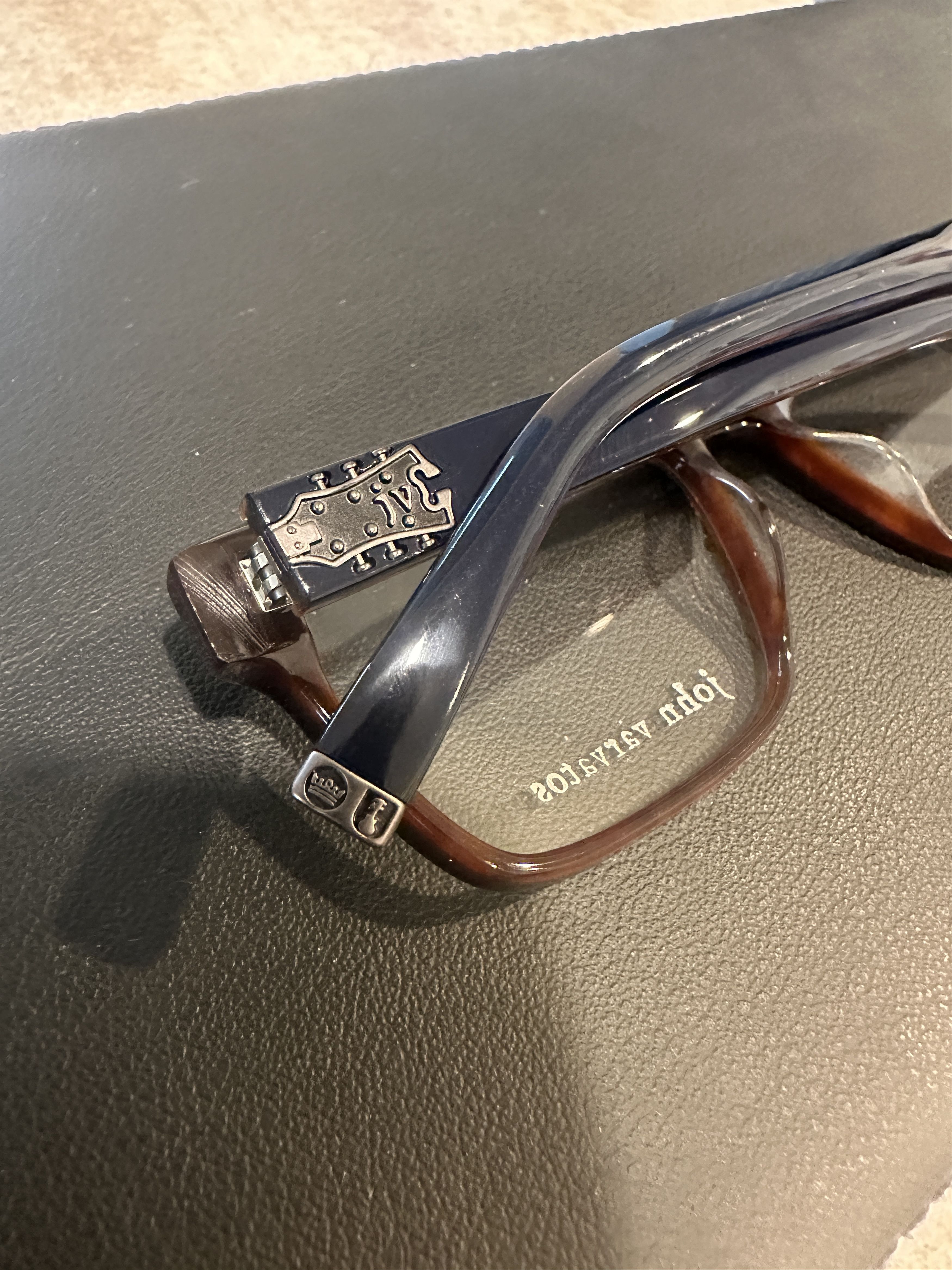 John Varvatos V409 56-18-145 Navy/Brown Glasses Size ONE SIZE - 4 Thumbnail
