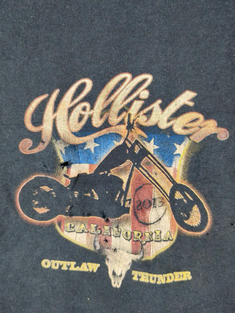 Indian Motorcycle Hollister outlaw thunder california Blue T-shirts #S2289 Size US XL / EU 56 / 4 - 9 Thumbnail