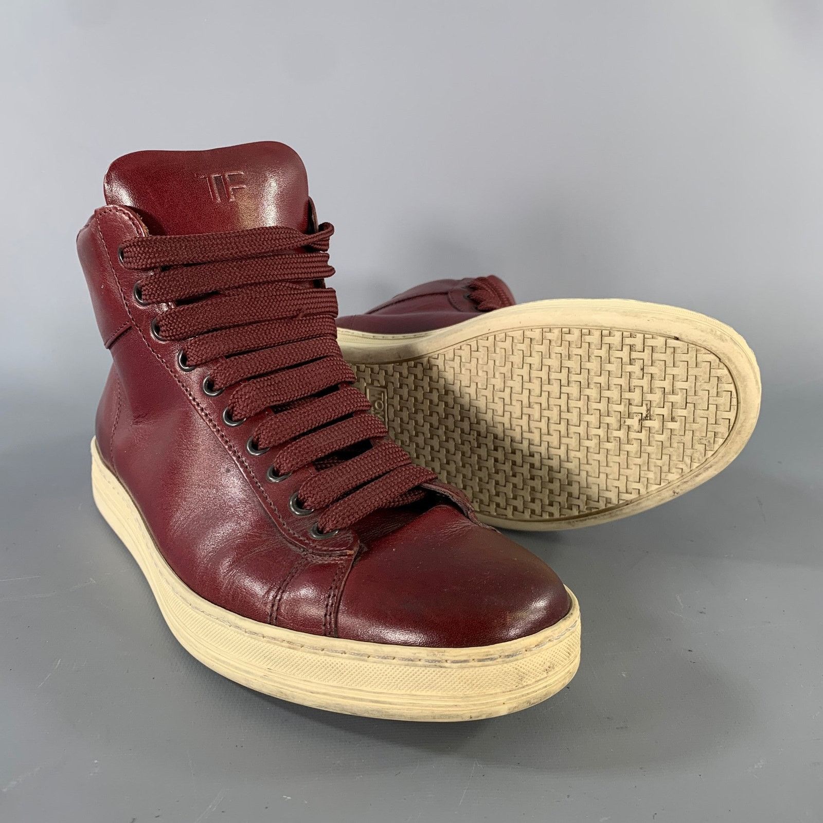 Tom Ford TOM FORD Size 8 Burgundy Leather High Top Lace Up Shoes Size US 8 / EU 41 - 5 Thumbnail
