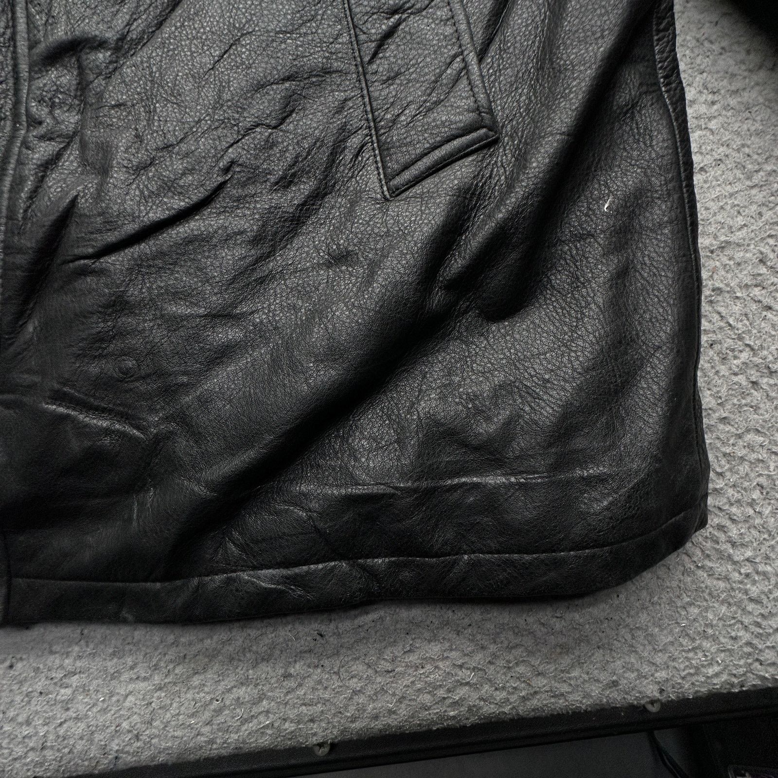 Perry Ellis Perry Ellis Portfolio Leather Jacket Men XL Wool Blend Black Size US XL / EU 56 / 4 - 15 Thumbnail