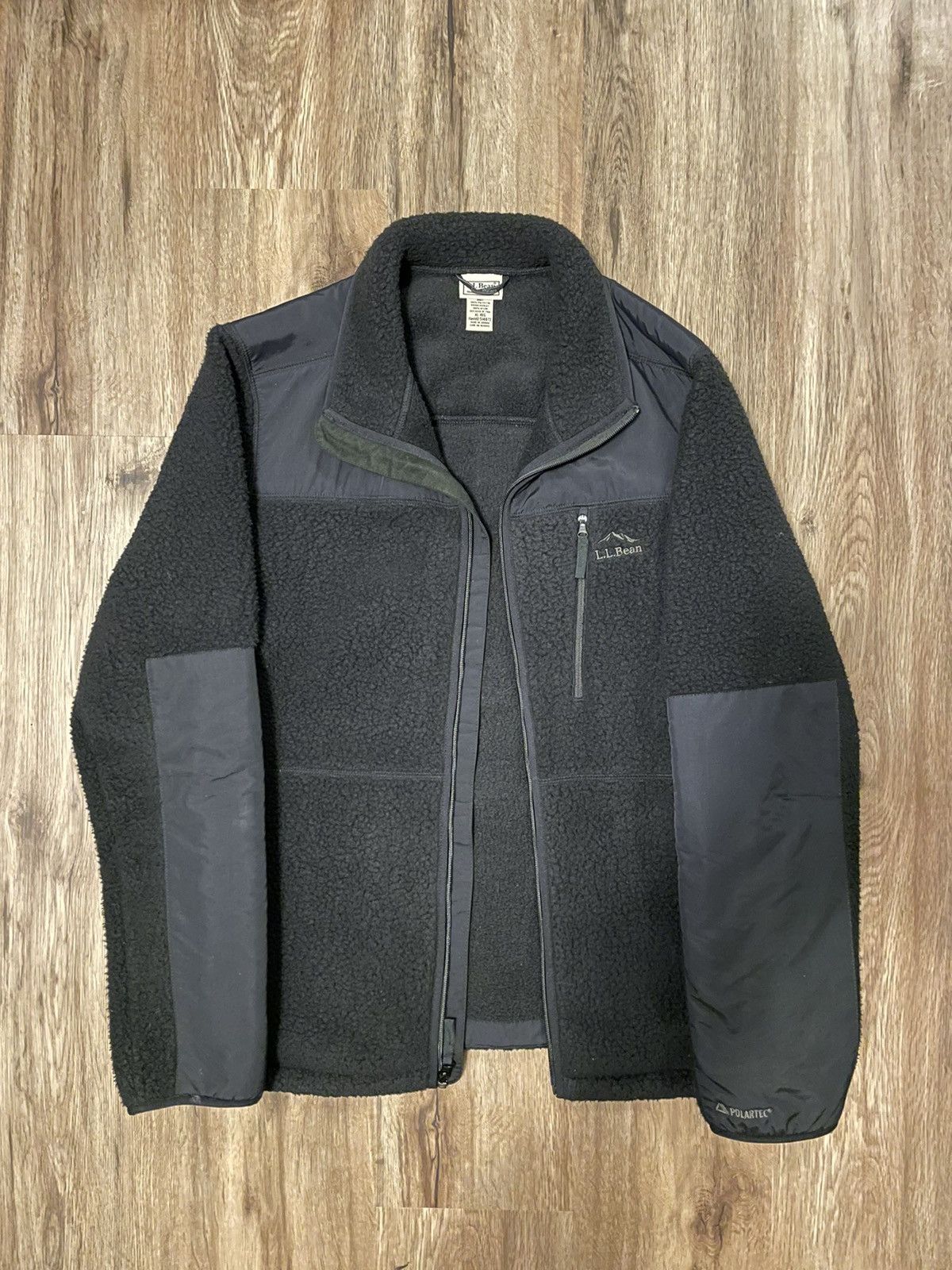 image of L L Bean Ll Bean Zip Up Fleece Jacket in Black, Men's (Size XL)