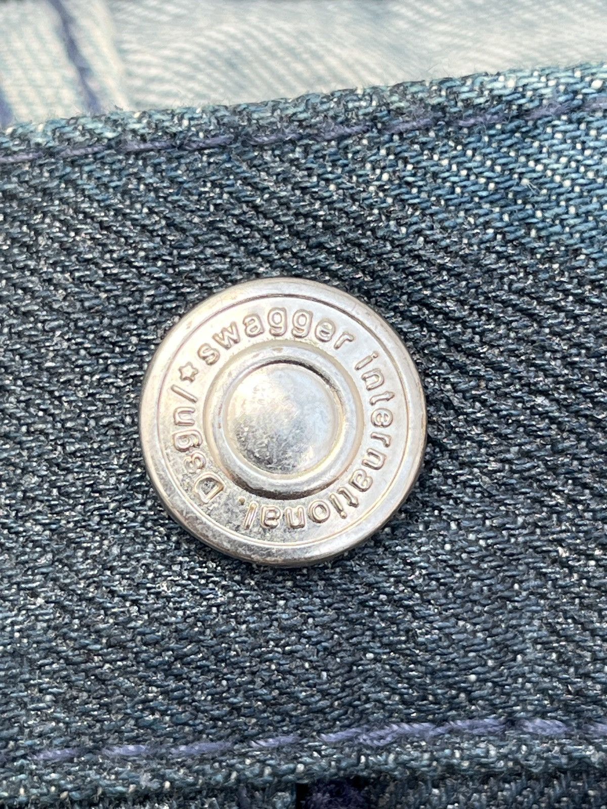Swagger SAMPLE Swagger Waxed Blue Denim Jeans Size US 31 - 11 Thumbnail
