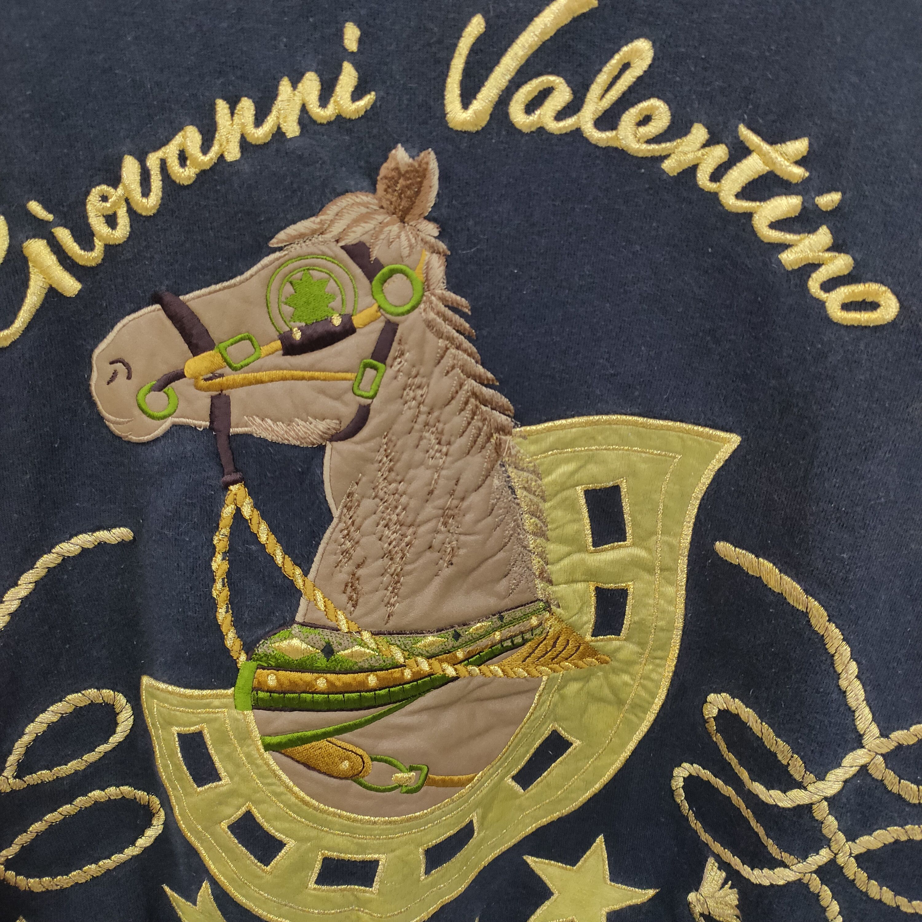 Designer × Giovanni Valentino 90s Giovanni Valentino Italy Embroidered Horse Horseshoe Size US L / EU 52-54 / 3 - 8 Thumbnail