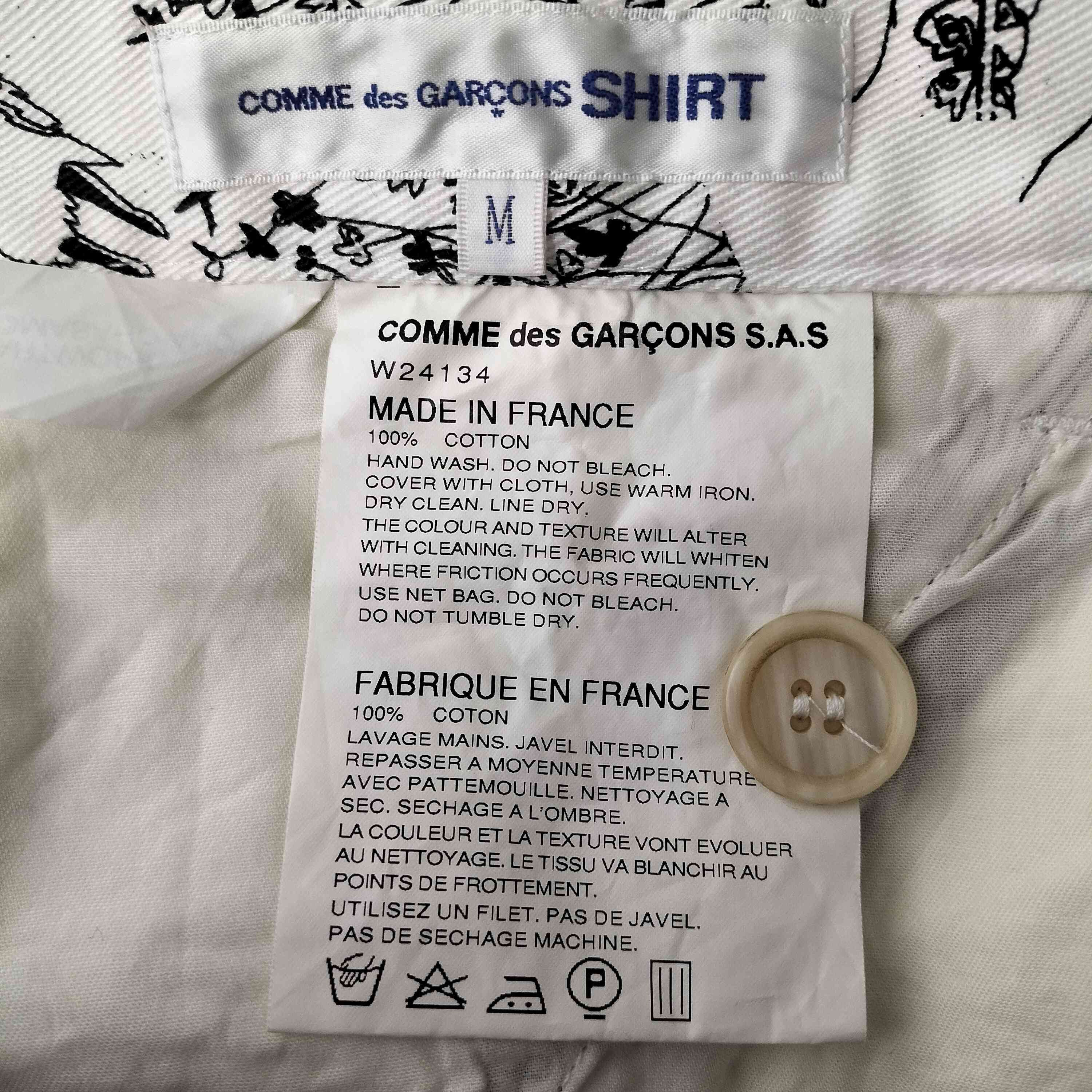 Comme des Garcons SHIRT Cropped Pants Overall Pattern Cotton White Size US 31 - 5 Thumbnail