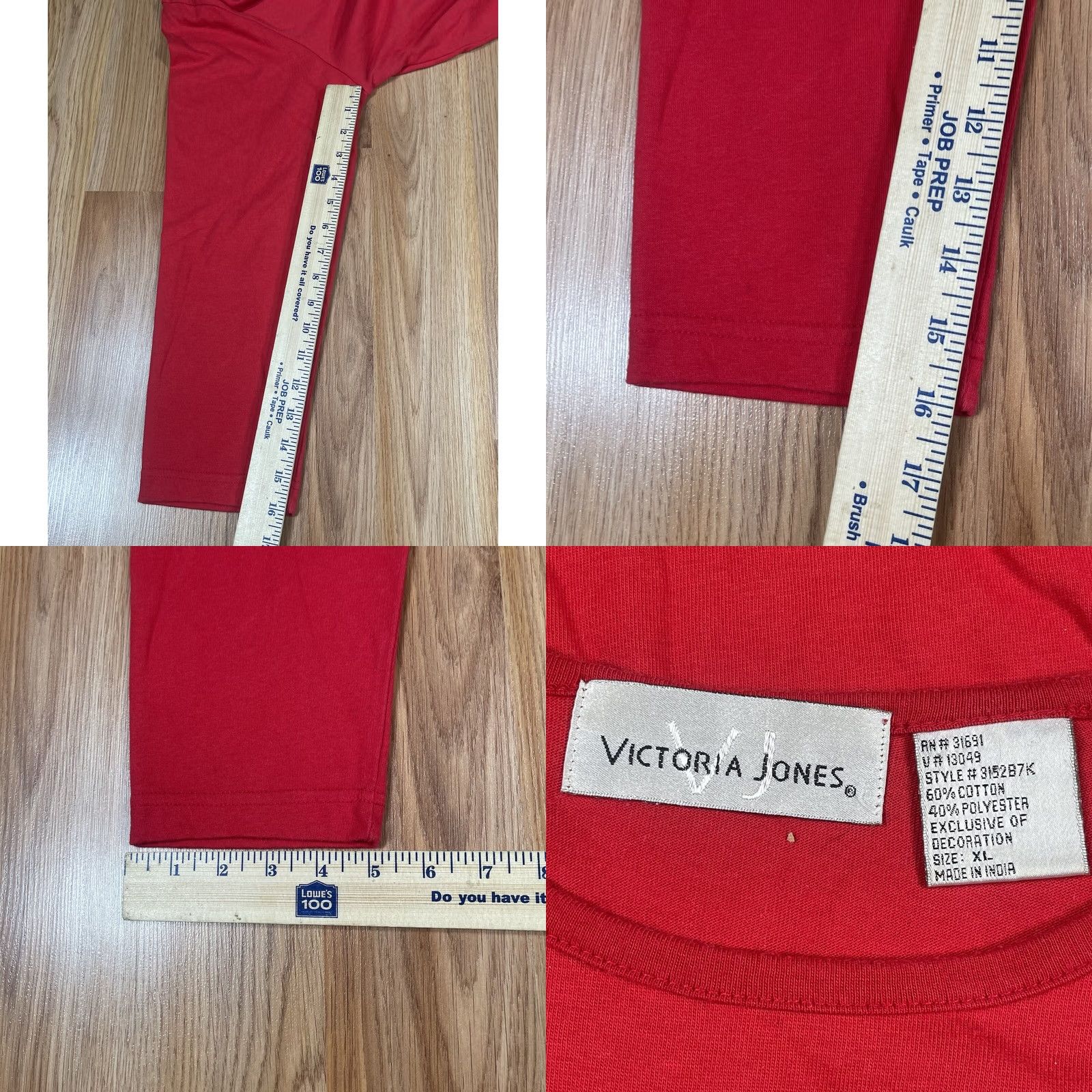 Vintage Victoria Jones Shirt Womens XL Red Long Sleeve Cotton-Polyester Blend Vintage: No Size XL / US 12-14 / IT 48-50 - 8 Thumbnail